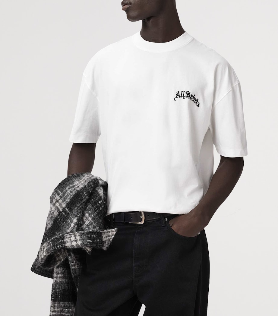 AllSaints Mens Organic Cotton Descent T-Shirt Ashen White Image 6