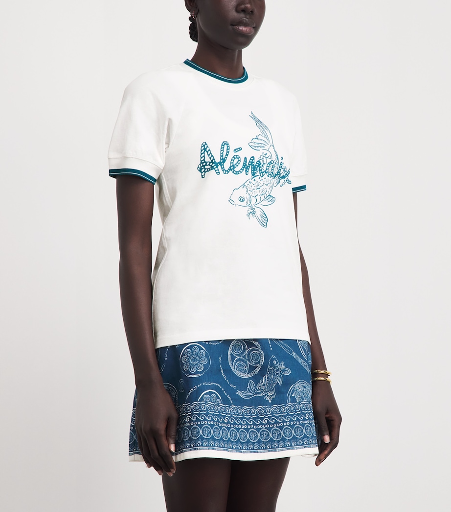 ALEMAIS Womens Cotton Lucky T-Shirt Cream Image 4