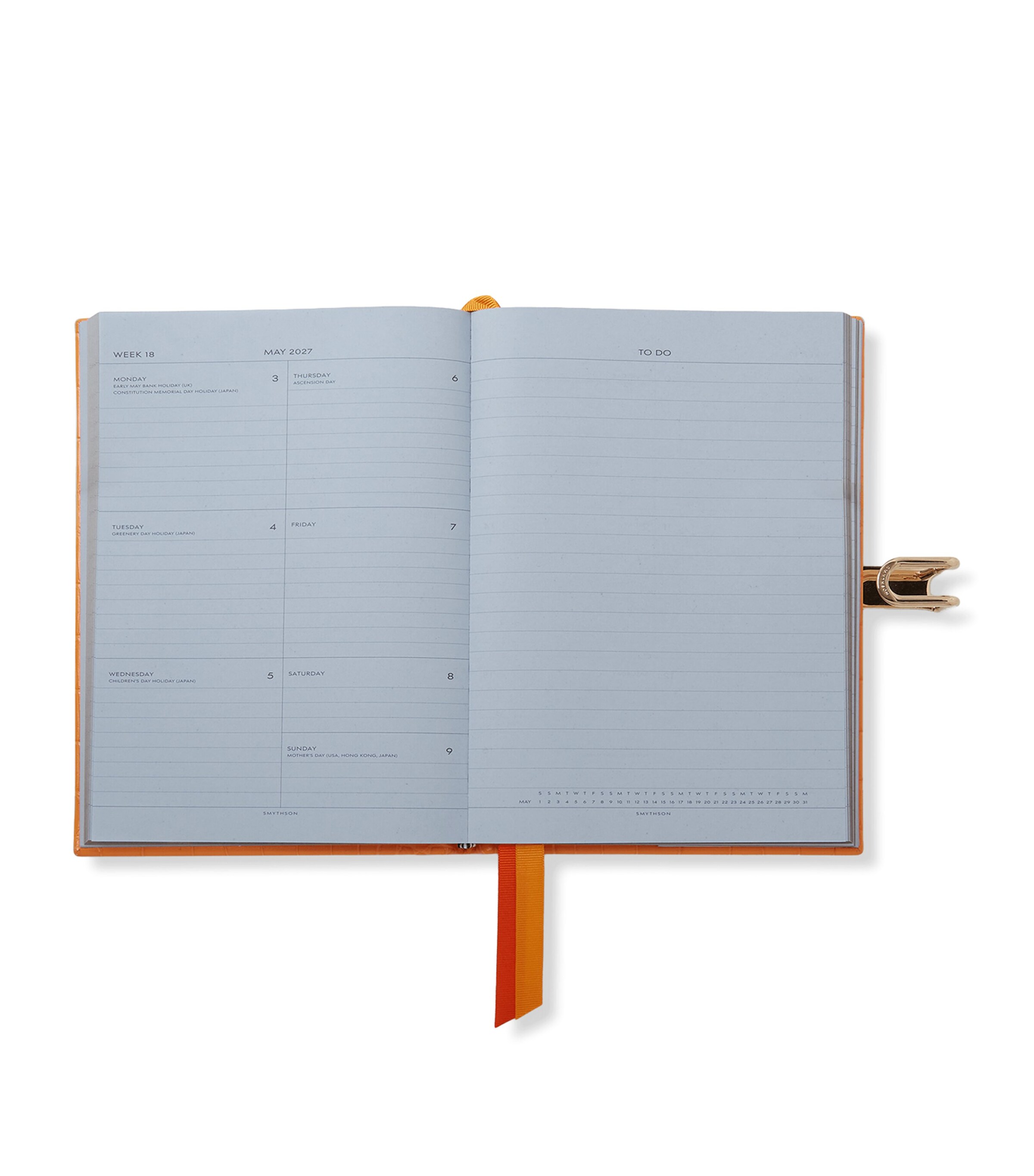 Smythson Leather Mara Soho A5 Mid-Year 2026 Diary Light Orange Image 2