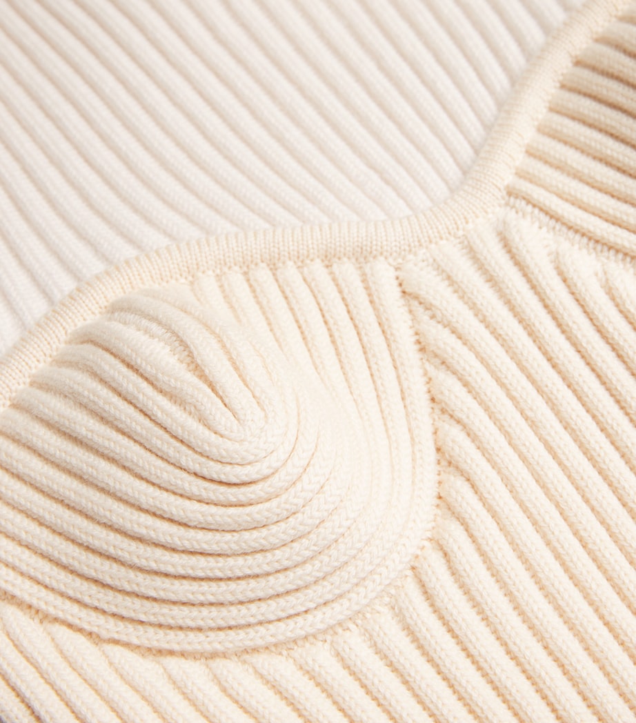 Wool-Blend Corset Sweater 0103-WHITE/ECRU Image 5