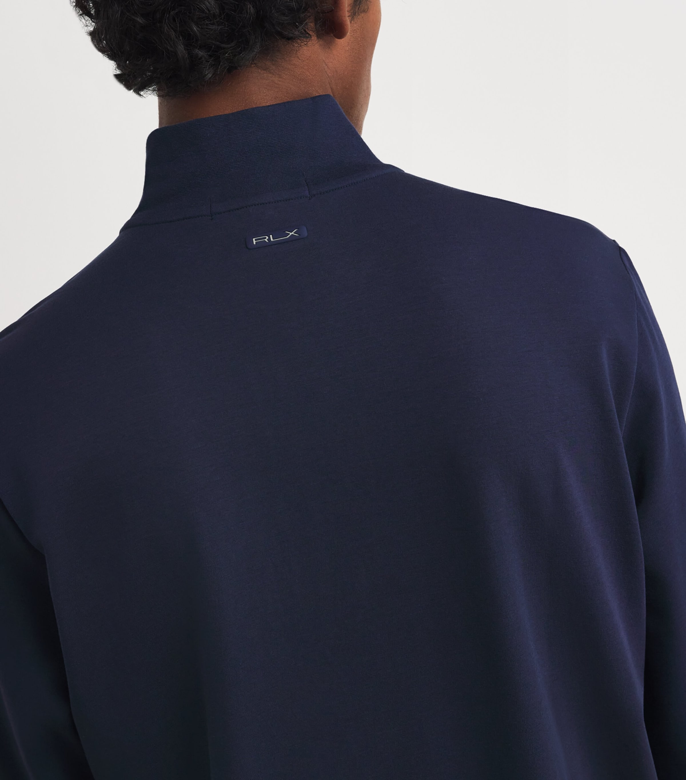Cotton-Blend Polo Pony Quarter-Zip Sweater REFINED NAVY Image 6