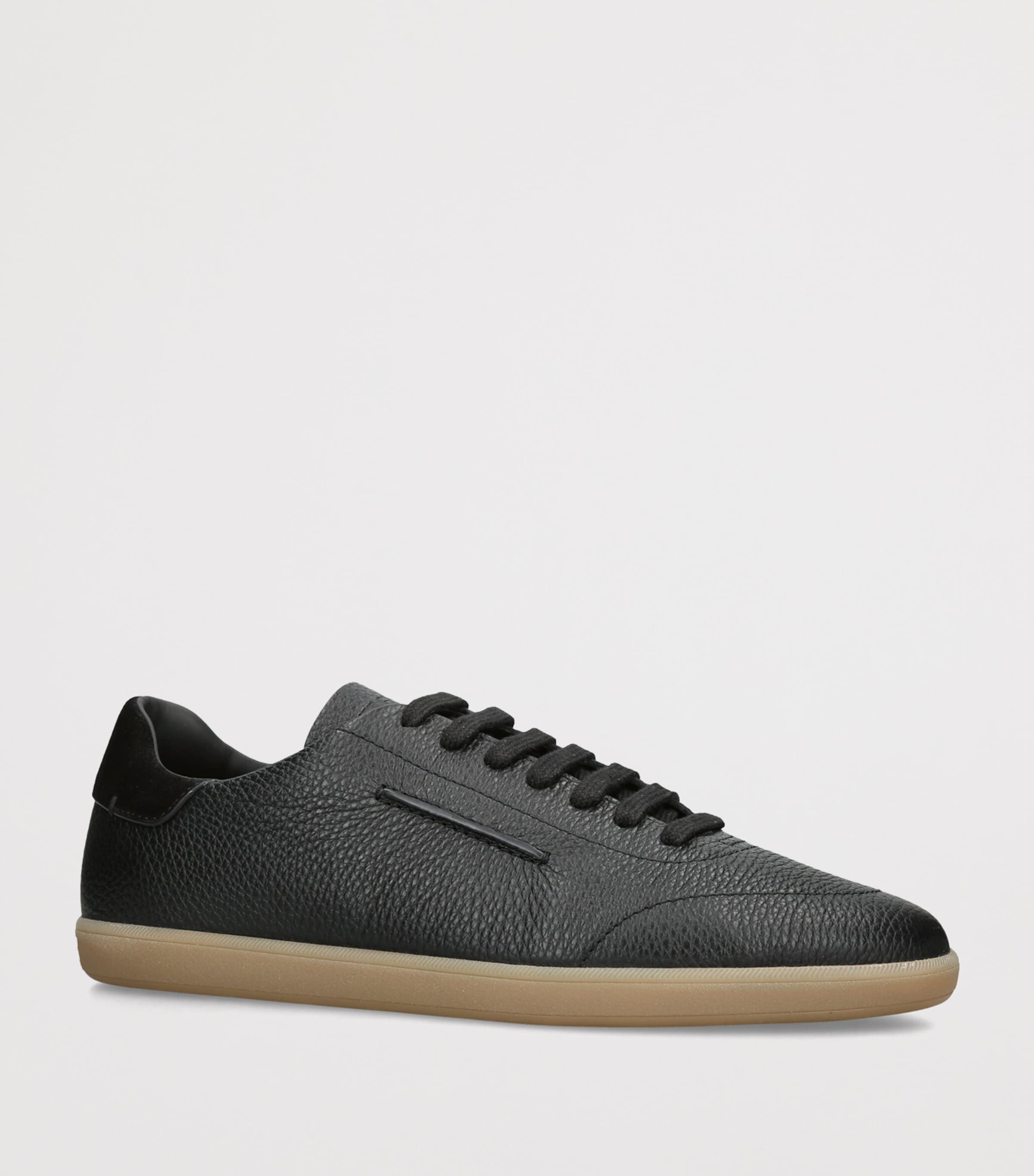 Zegna Grained Leather 232 Sneakers Black Image 3