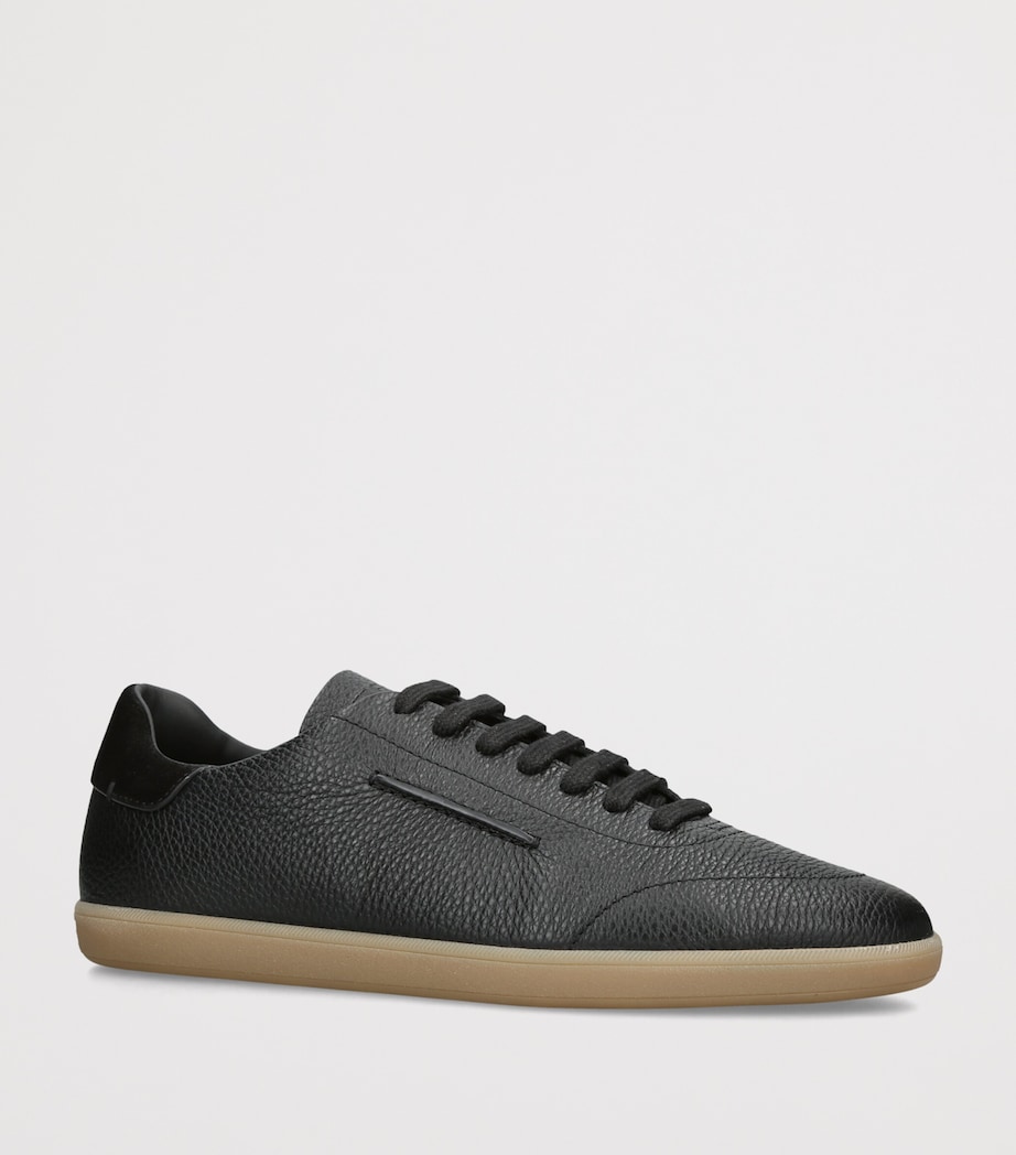 Zegna Grained Leather 232 Sneakers Black Image 3