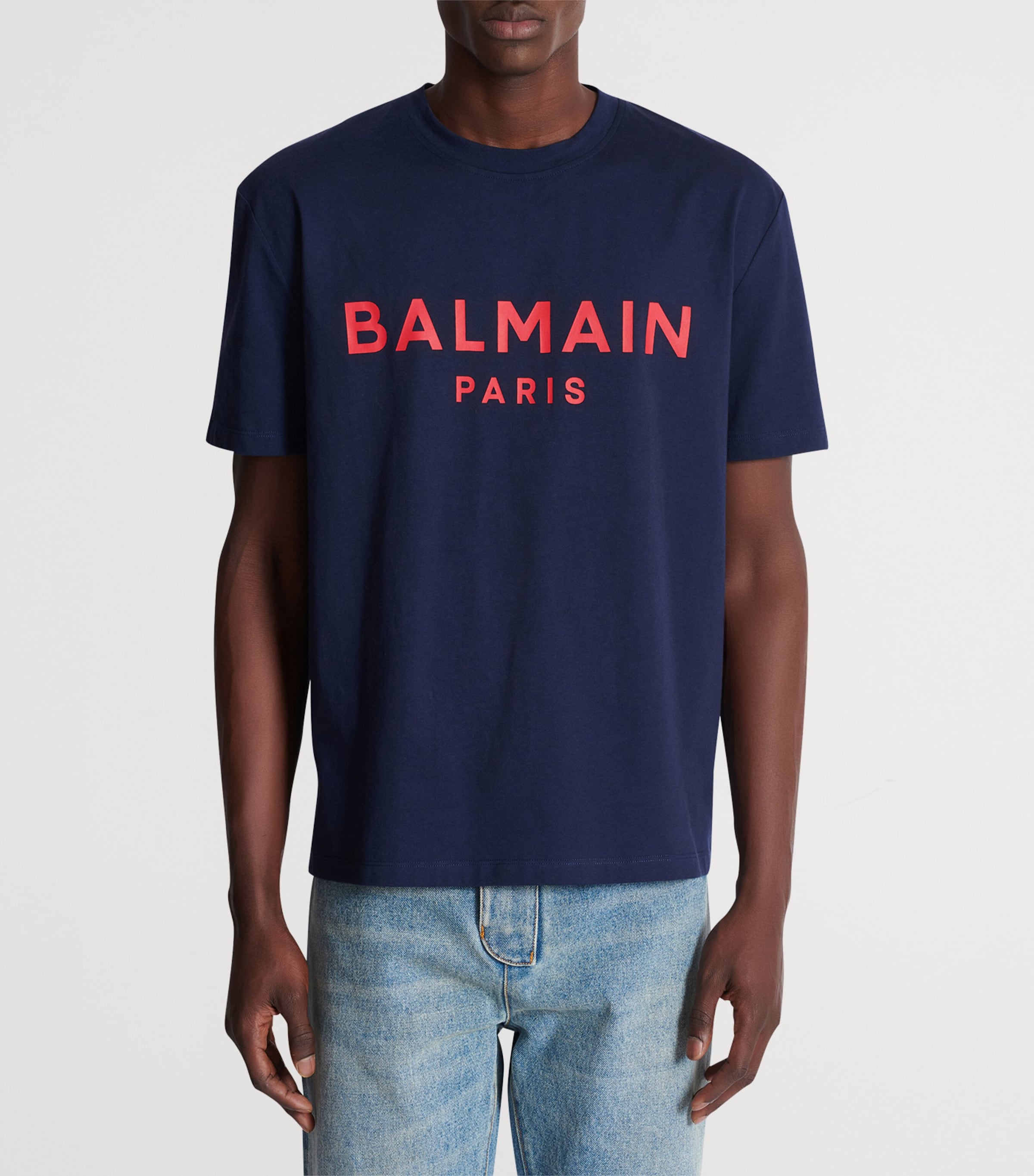 Cotton Logo Print T-Shirt SOA MARINE/ROUGE Image 7