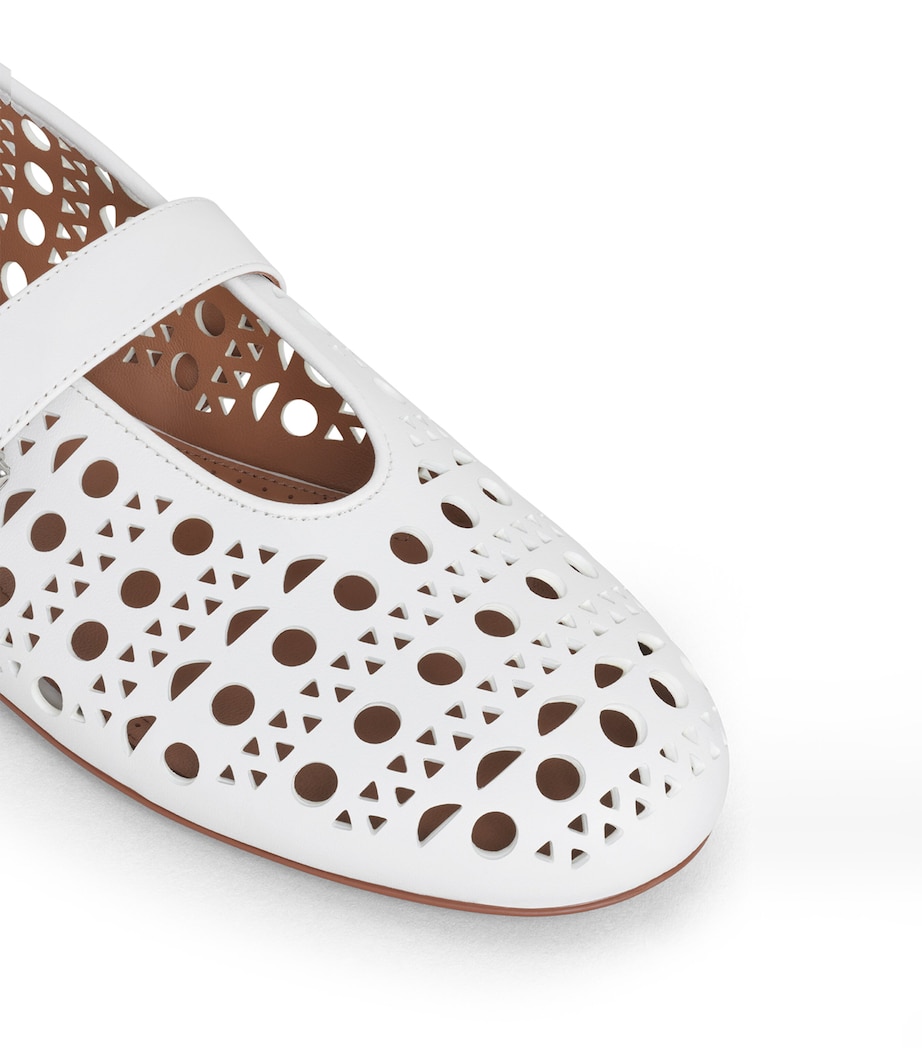 Alaïa Lambskin Vienne Ballet Flats Blanc Casse Image 4
