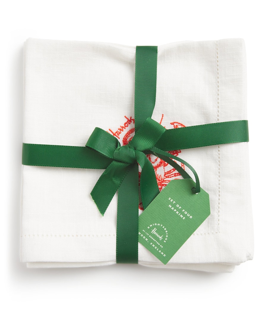 Linen Embroidered Sea Creature Napkins (Set of 4) SEA Image 1