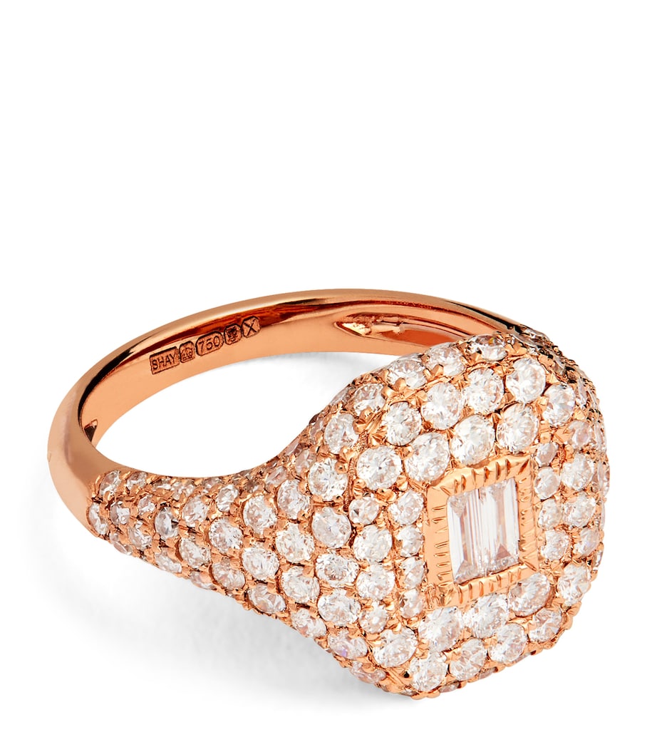 Rose Gold and Diamond New Modern Pinky Ring ROSE GOLD Image 1