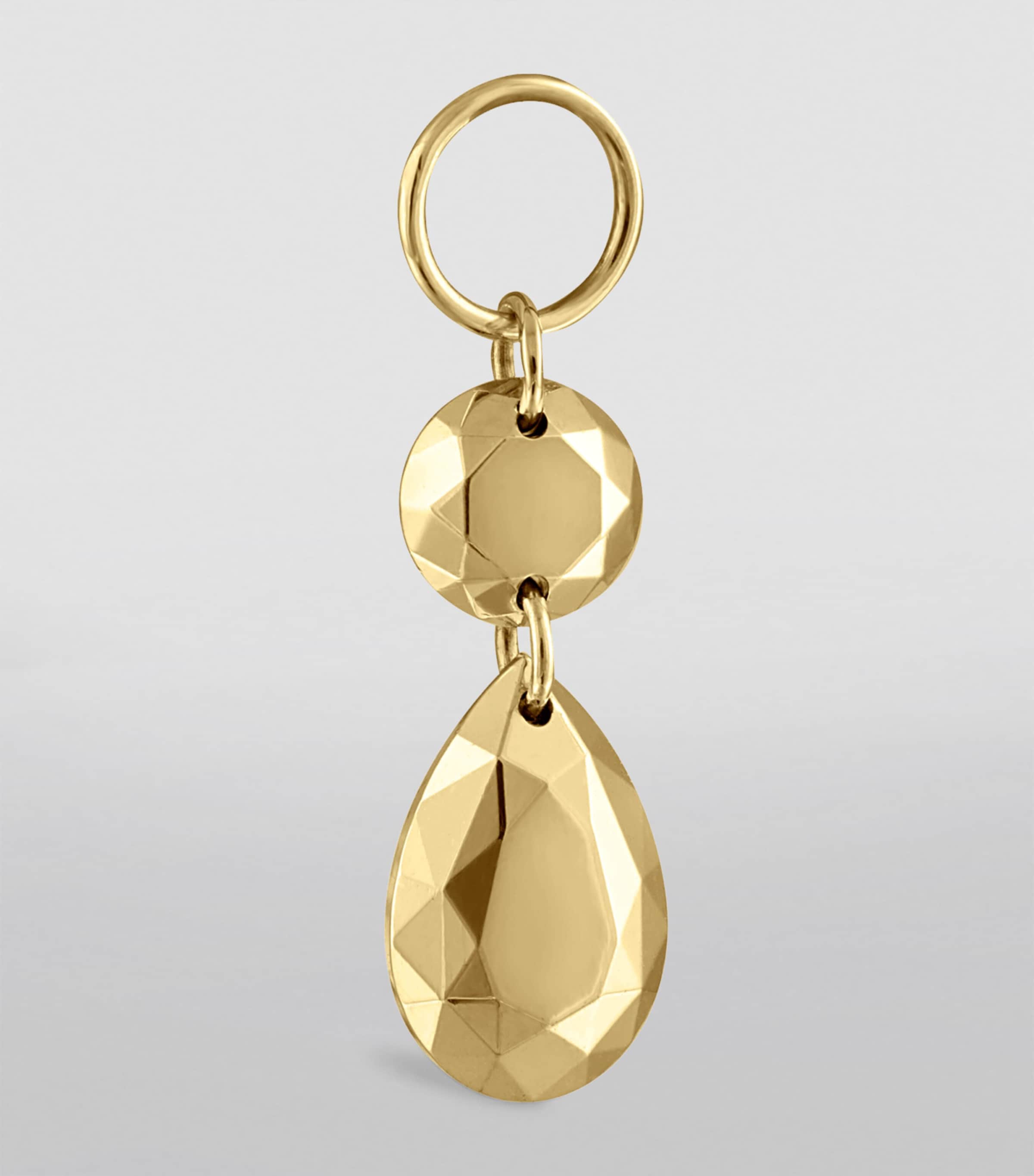 Double Faceted Gold Charm YELLOW GOLD Image 2