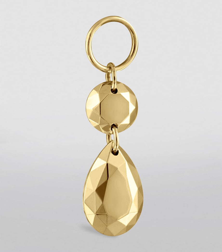 Double Faceted Gold Charm YELLOW GOLD Image 2