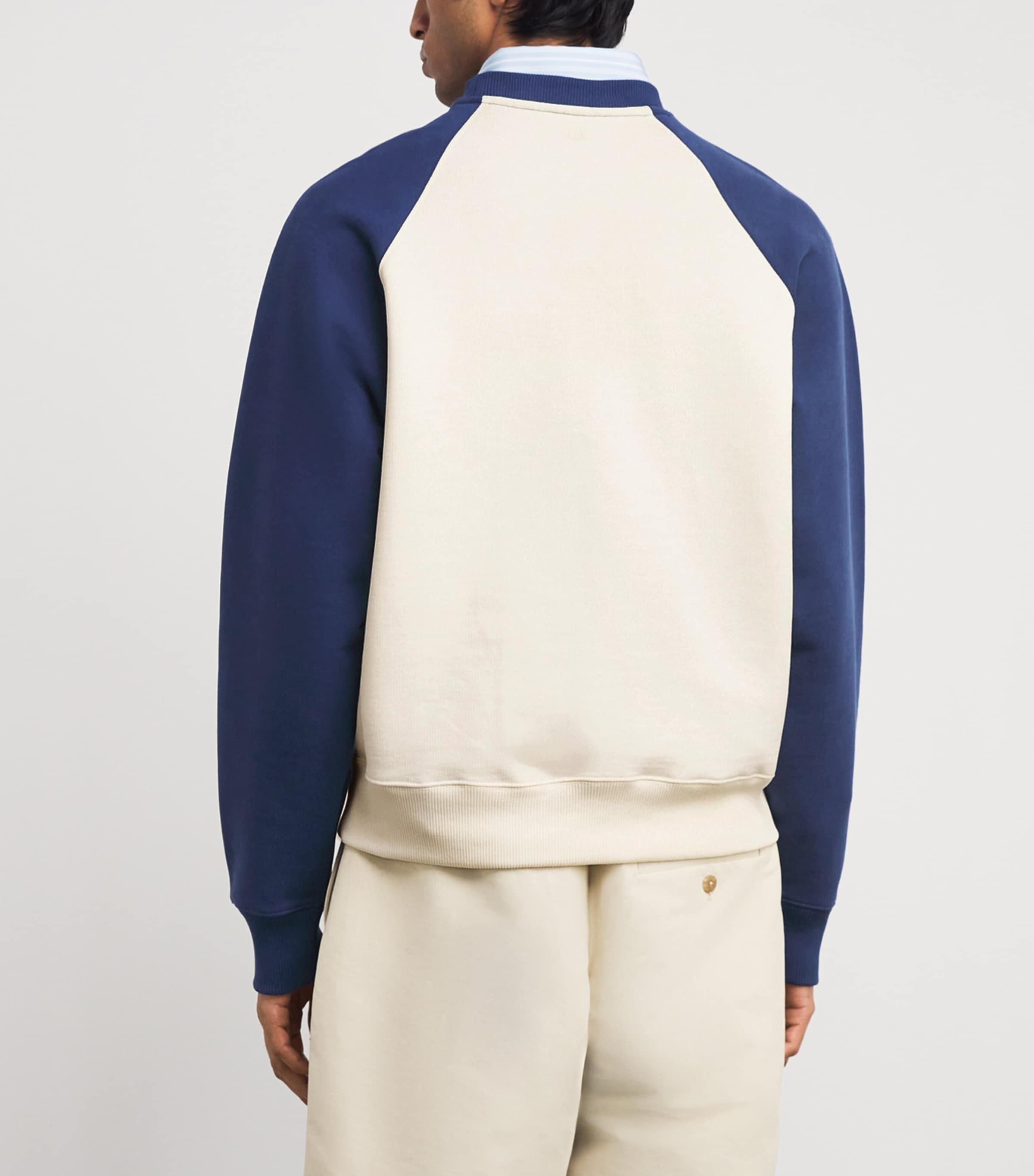 AMI Paris Mens Cotton Ami de Coeur Sweatshirt Blnc Crme/encre Image 5