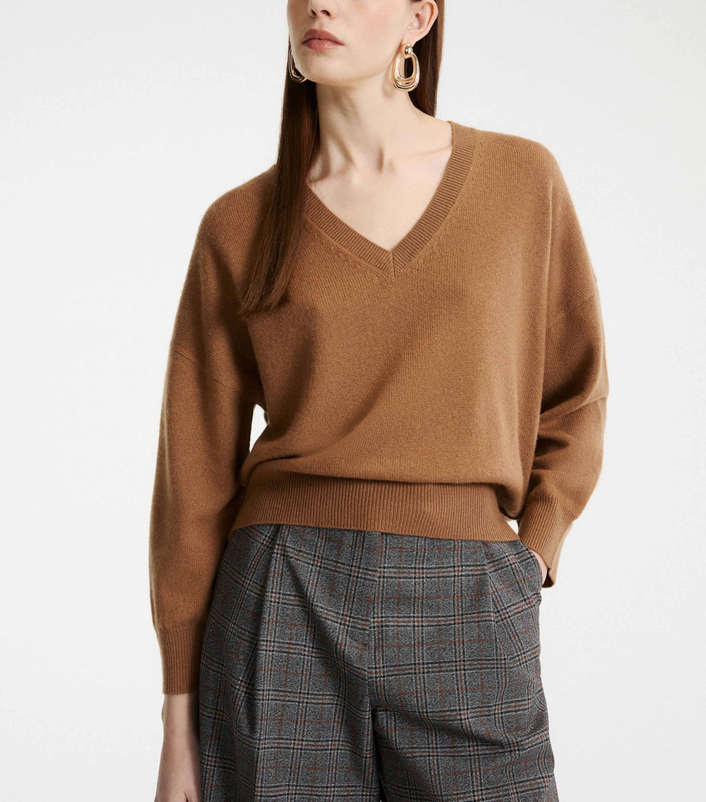 Marella Womens Wool-Cashmere Sweater Camel Image 4
