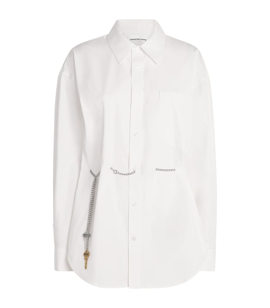 Cotton Waist-Chain Shirt 100 WHITE Image 1