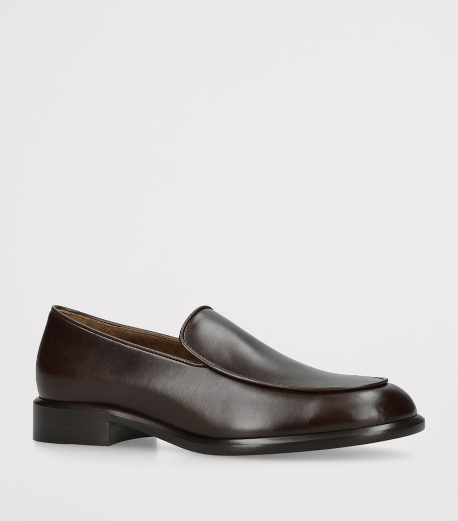 Khaite Womens Leather Miles Loafers 35 Brown Image 3