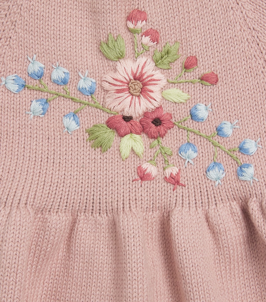 Shirley Bredal Cotton Embroidered Midsummer Bodysuit (6-24 Months) D Dahlia Image 3
