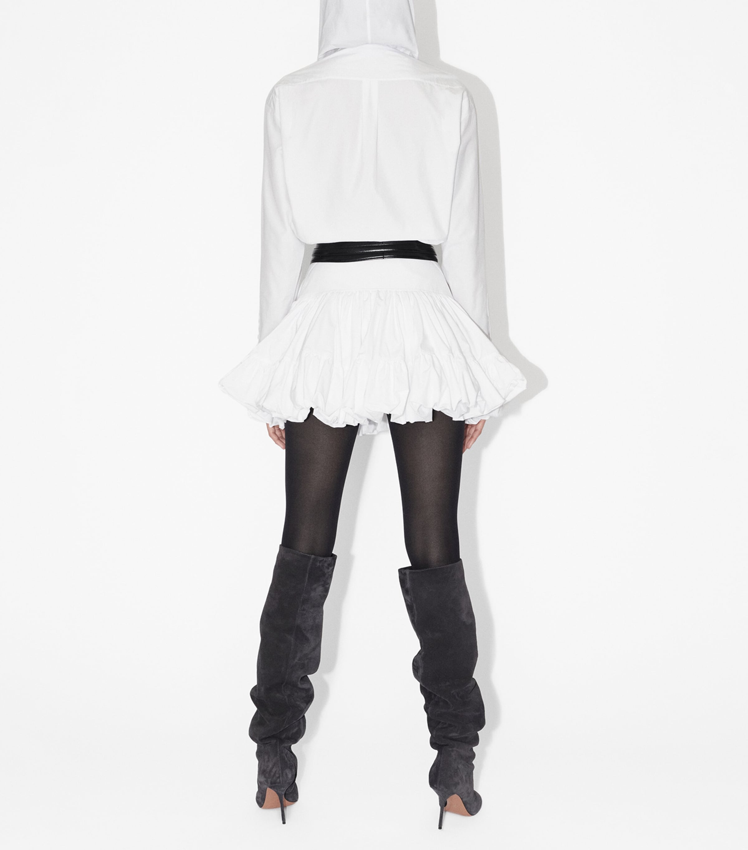 Cotton Poplin Hooded Bodysuit BLANC Image 3