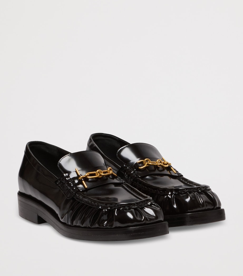 Glazed Leather Loafers 0PA NOIR Image 8