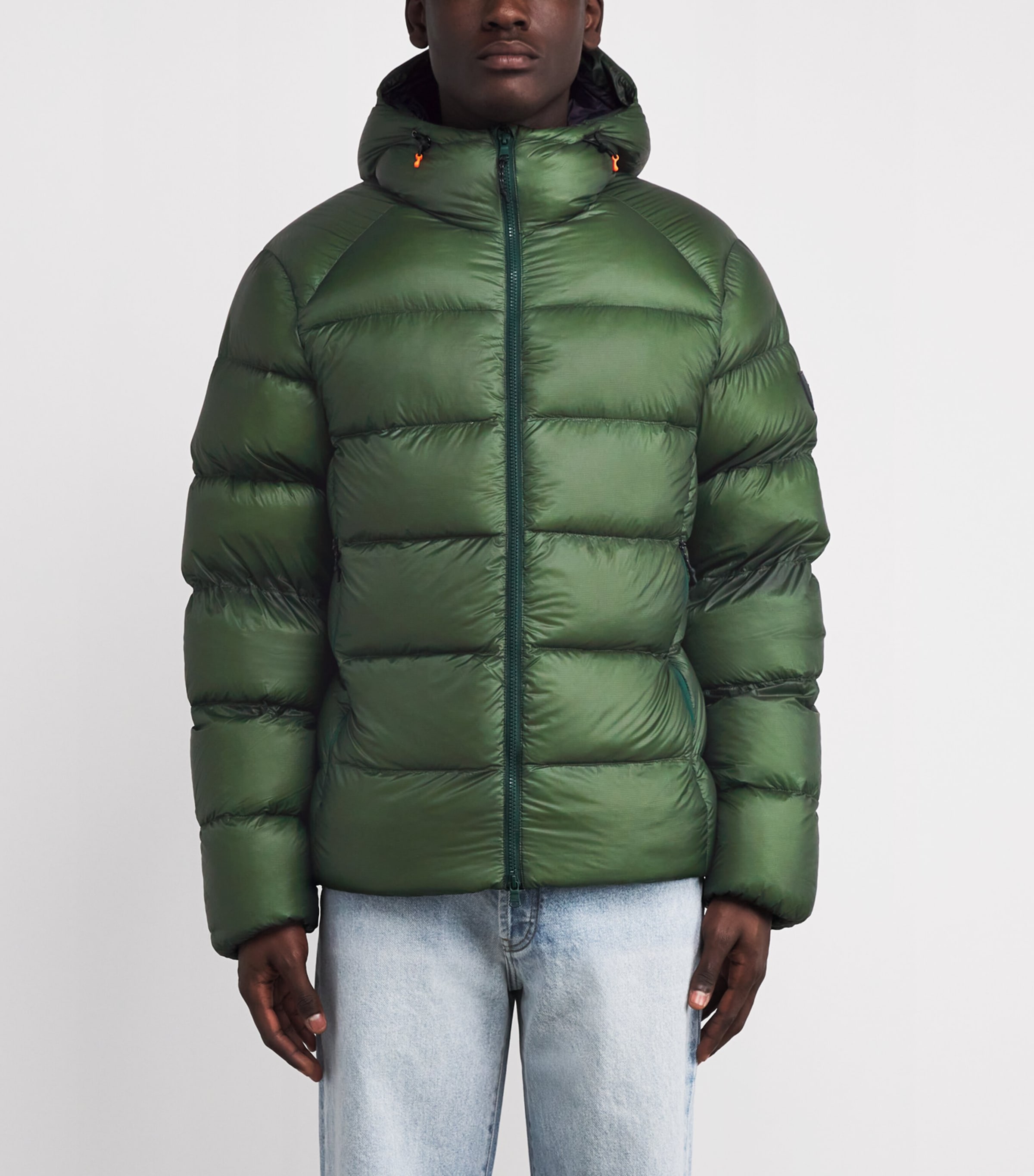 Hooded Puffer Jacket GREEN Image 3