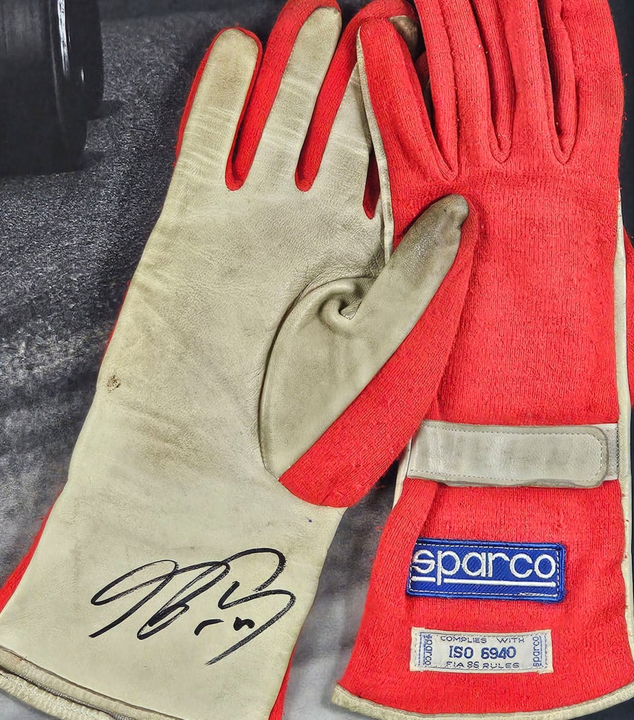 Leipzig Galleries Alain Prost Signed Race-Worn Gloves Framed Display Image 3