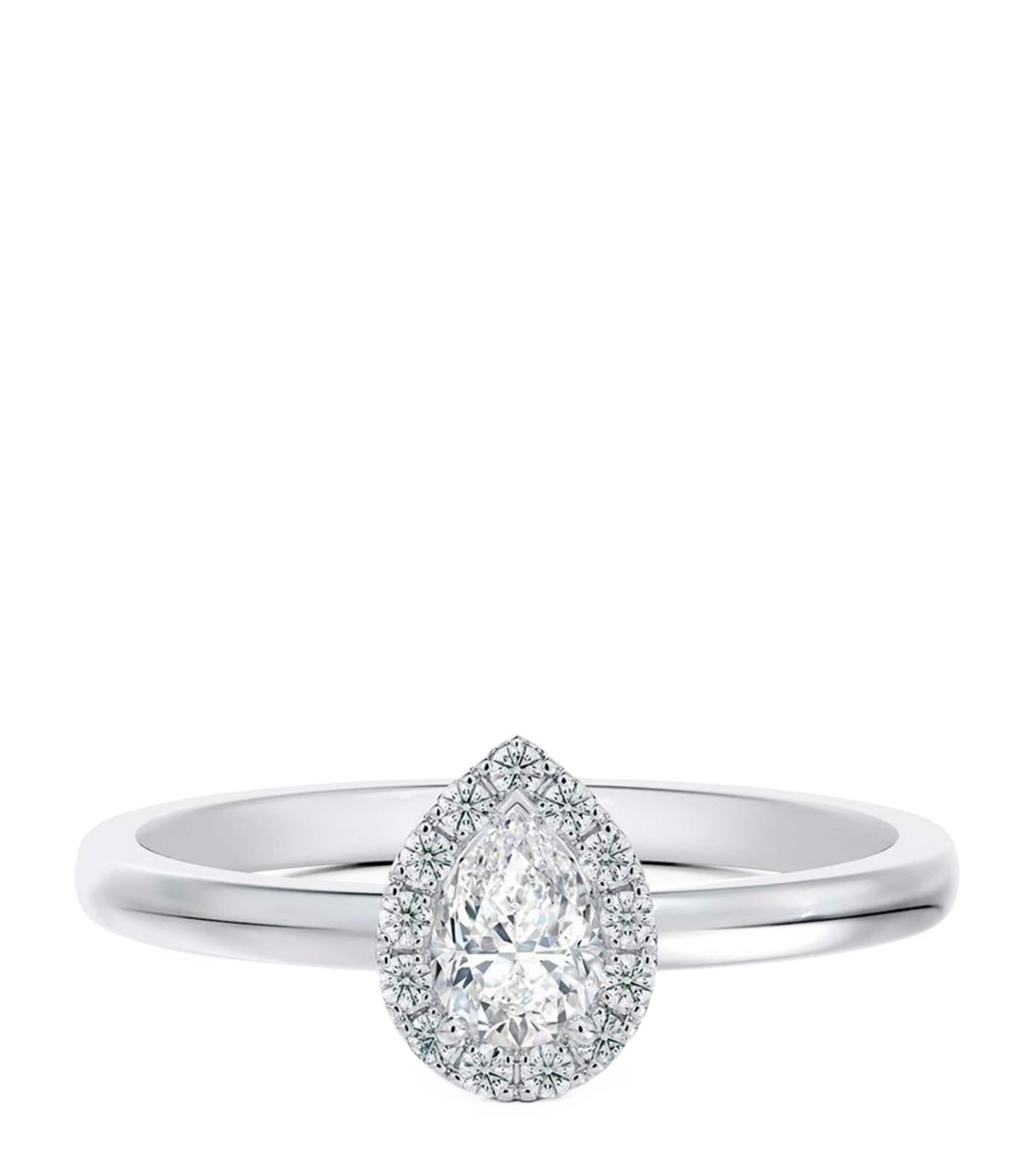 De Beers Platinum And Diamond Bridal Aura Ring In Silver