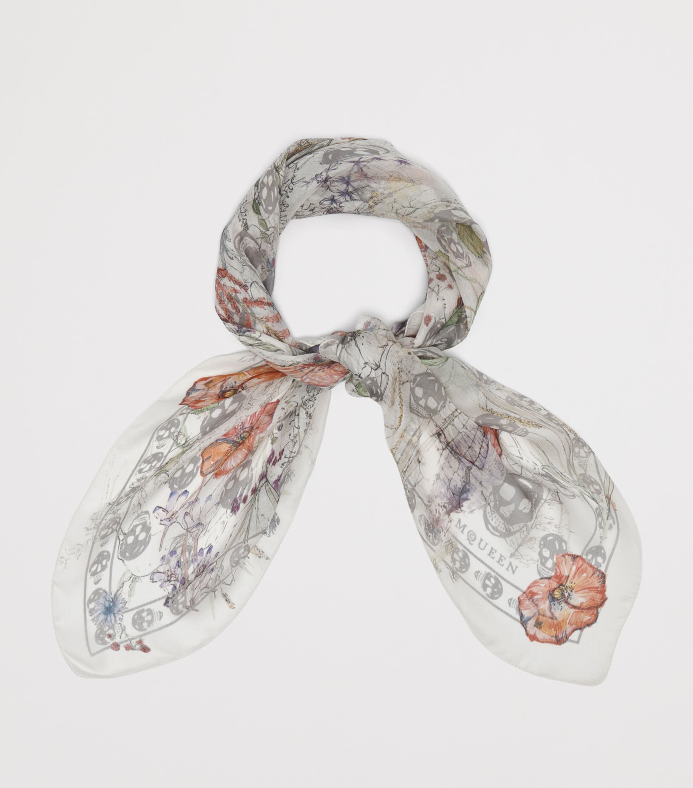 McQueen Silk Spider Floral Scarf Image 3