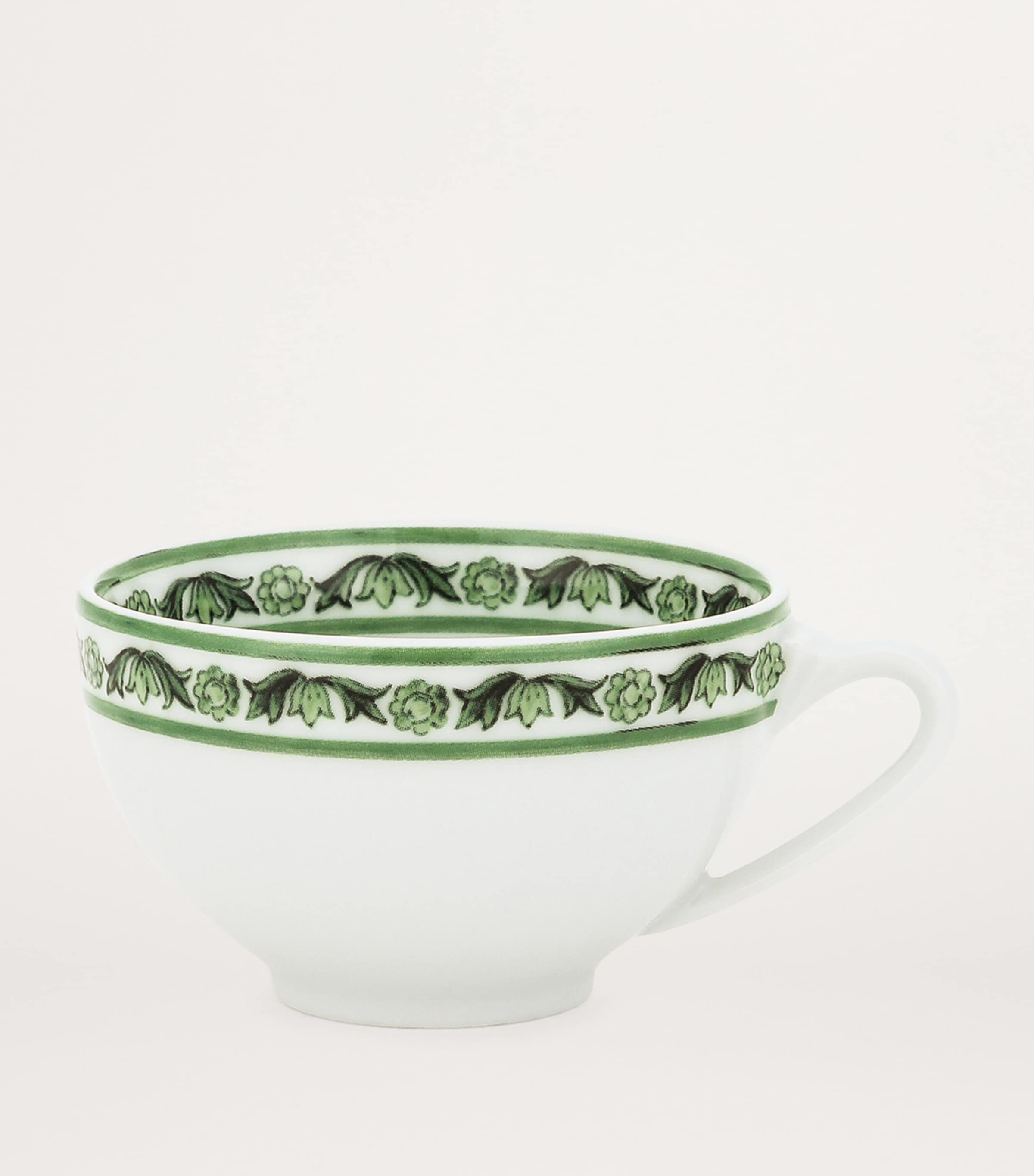 Porcelain Majolica Teacup and Saucer UV001-VERDE MAIOLICA Image 6
