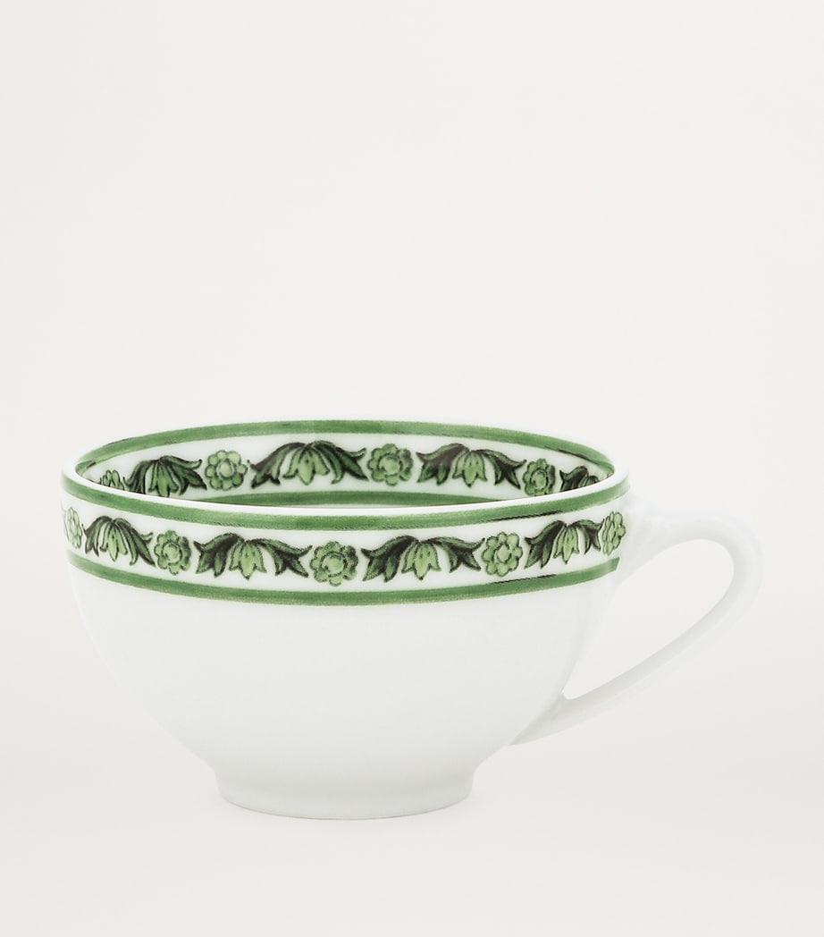 Porcelain Majolica Teacup and Saucer UV001-VERDE MAIOLICA Image 6