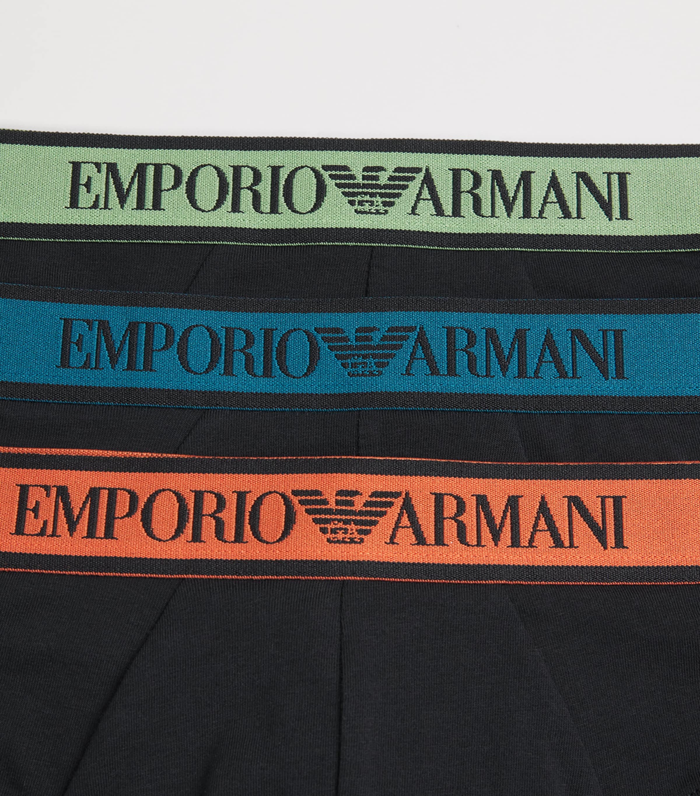 Emporio Armani Mens Stretch-Cotton Logo Briefs (Pack of 3) Black/bla Image 5