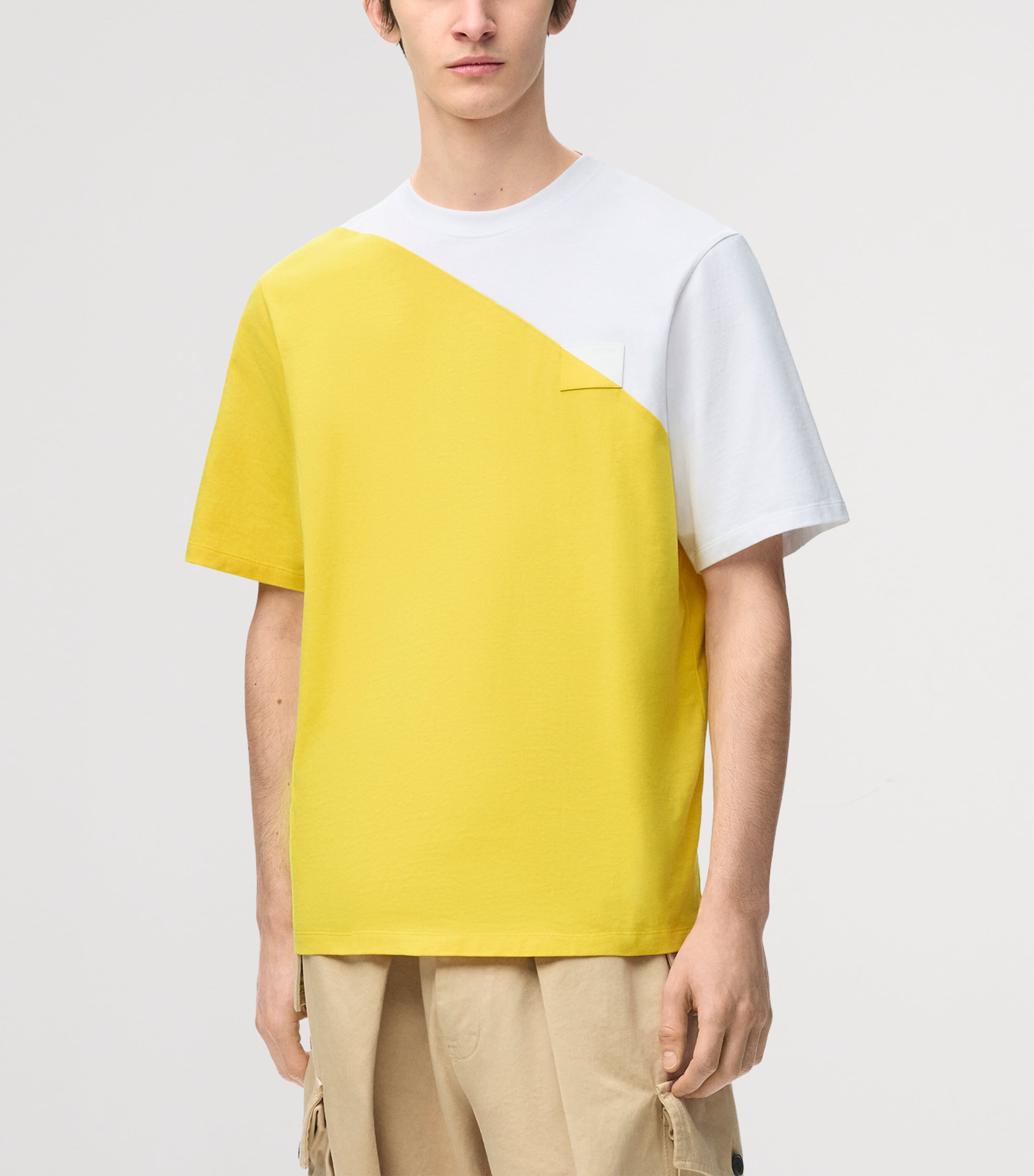 LOEWE Mens Cotton Relaxed T-Shirt White/yellow Image 3
