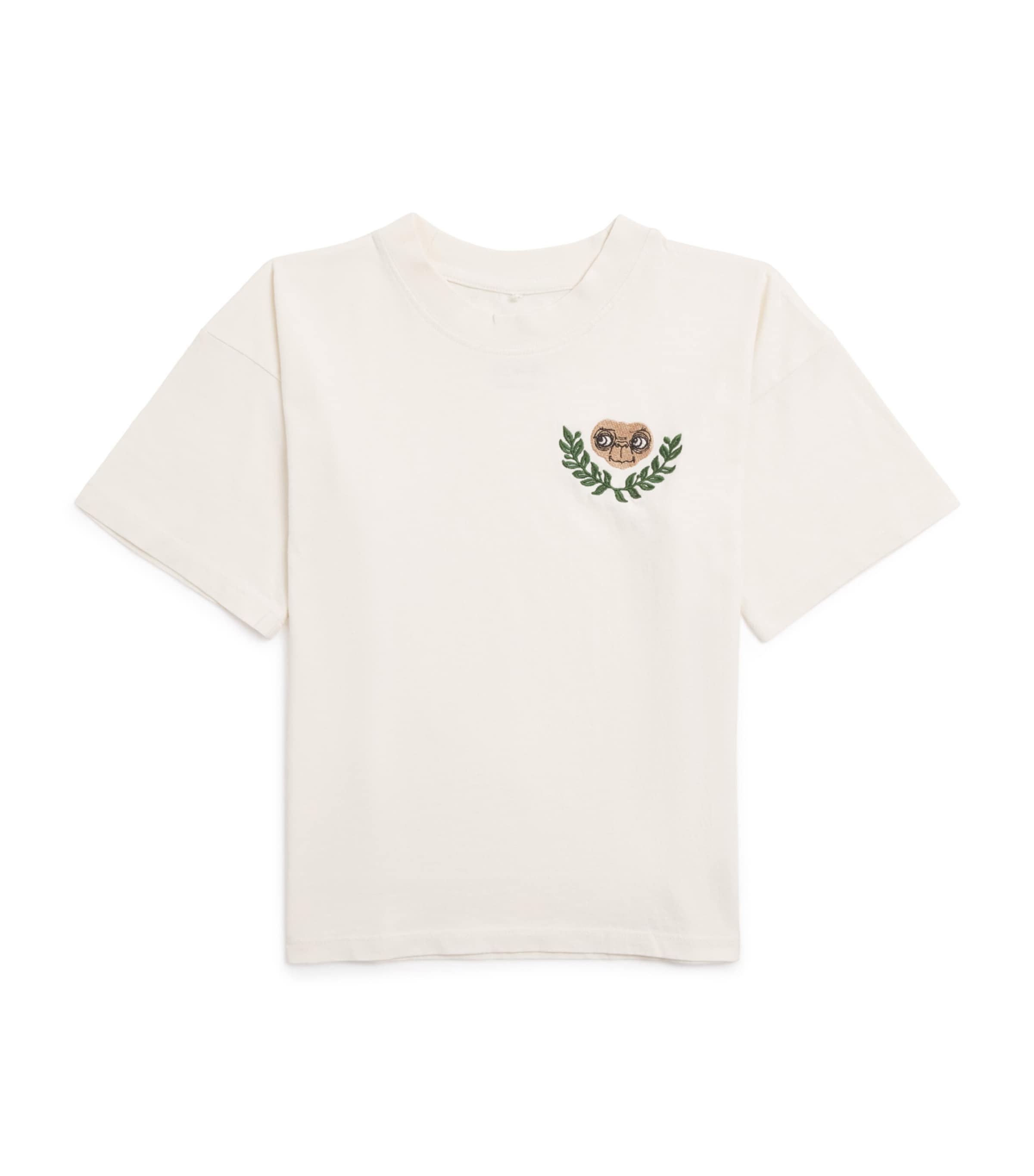 Mini Rodini x E.T. Organic Cotton Embroidered T-Shirt (3-11 Years) Off White Image 1