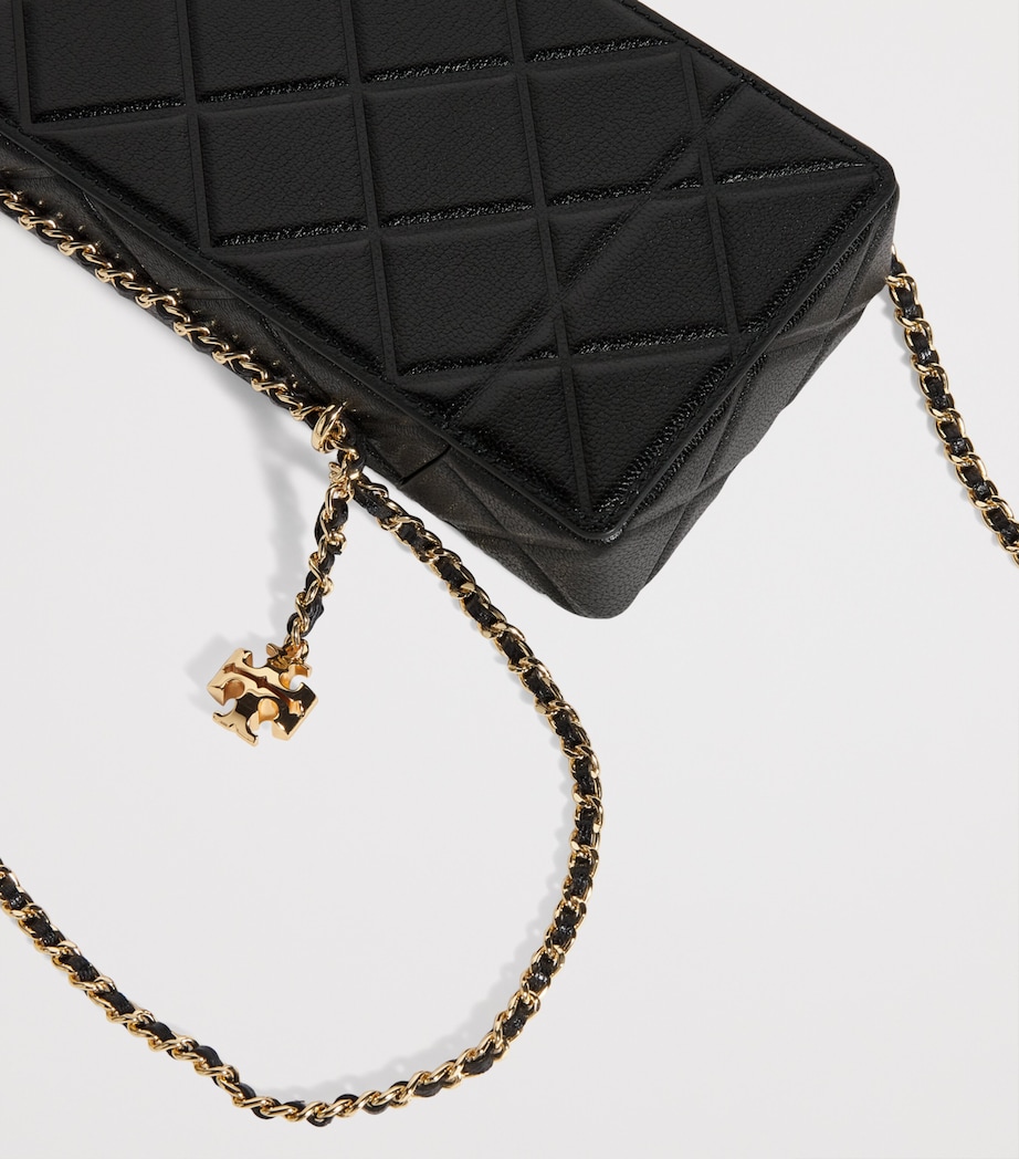 Leather Fleming Phone Cross-Body Bag 001 BLACK Image 6