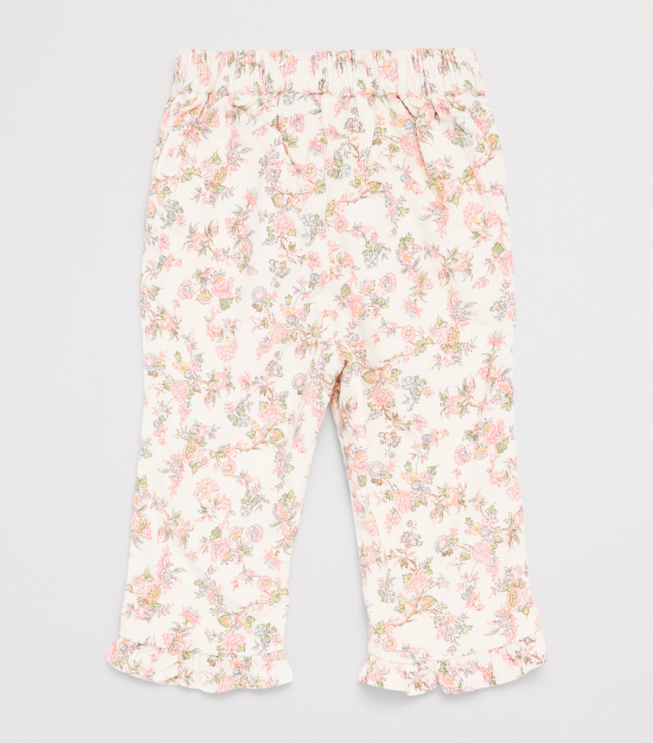 Louise Misha Cotton Floral Floflo Trousers (6-24 Months) Cream Carnation Vale Image 2