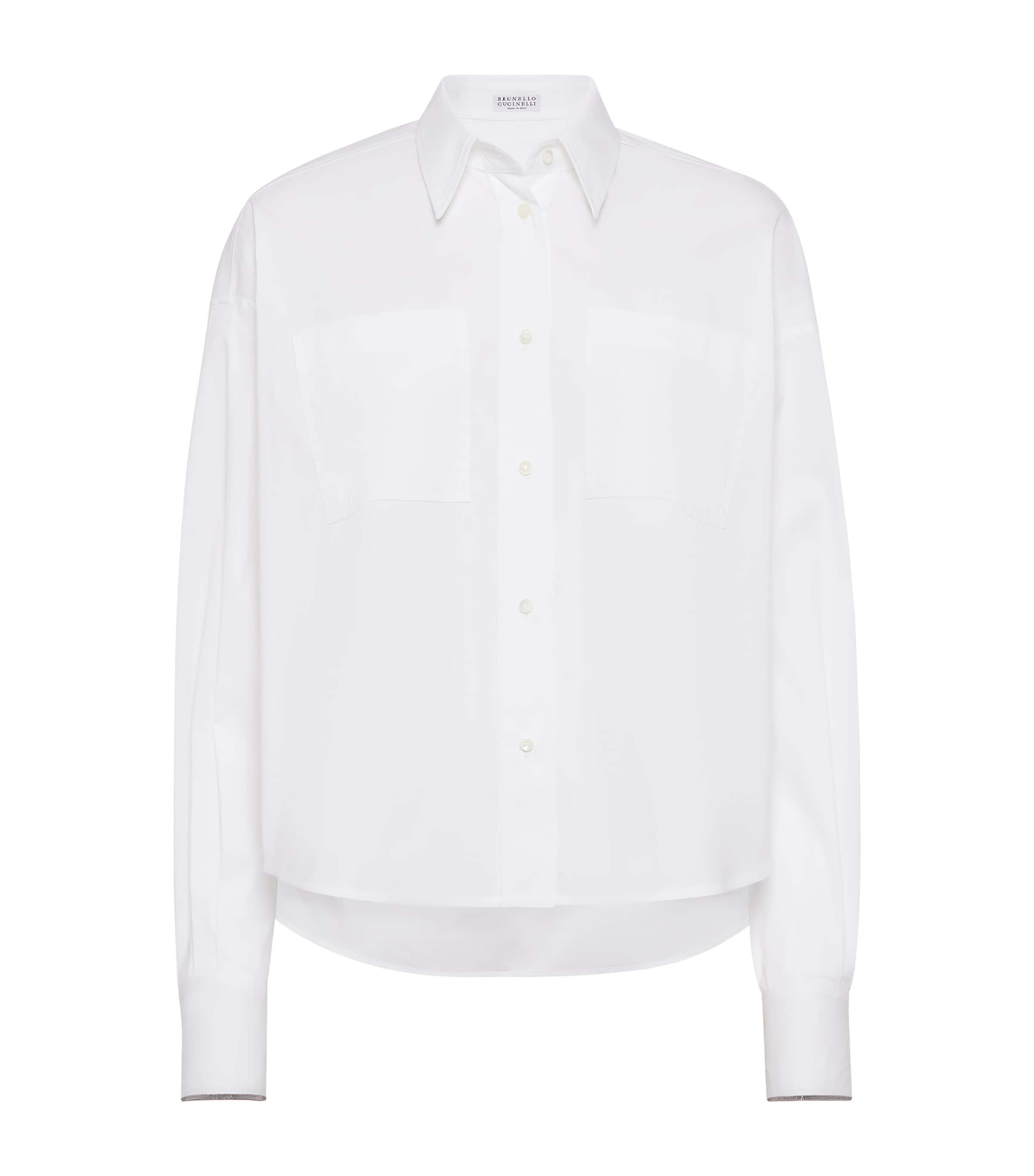 Brunello Cucinelli Cotton-blend Monili Shirt In White