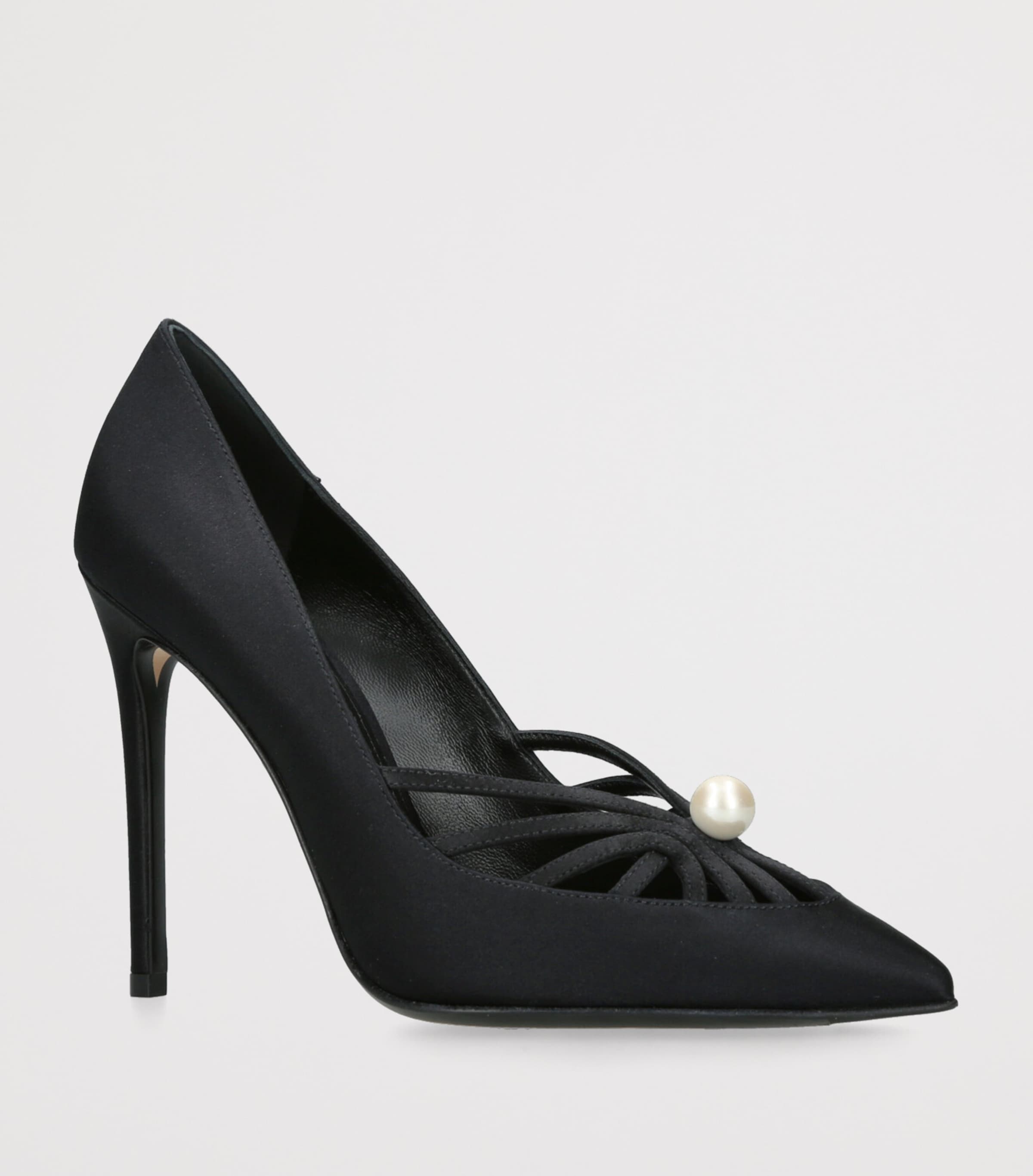 Alevì Black Satin Susi Pumps 110 Harrods RO