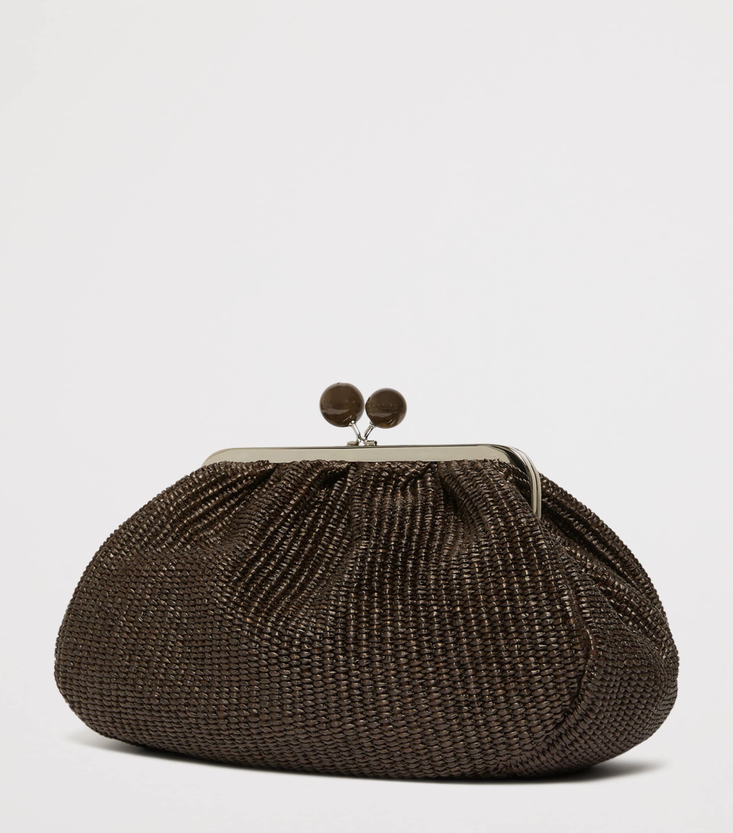 Weekend Max Mara Woven Pasticcino Clutch Bag Dark Brown Image 4