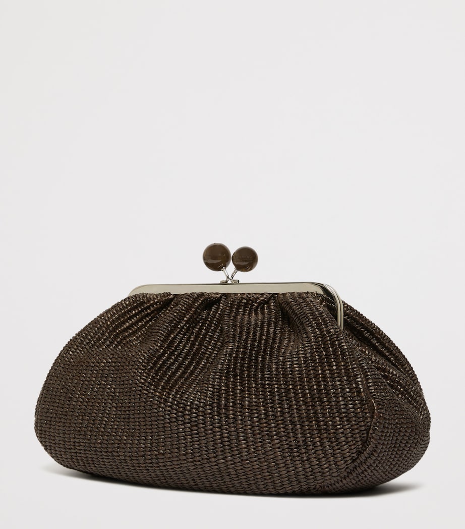 Weekend Max Mara Woven Pasticcino Clutch Bag Dark Brown Image 4