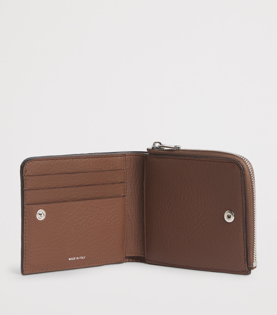 Leather Signature Stripe Bifold Wallet 62_TAN Image 2