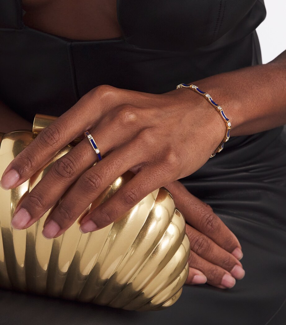 Melissa Kaye Yellow Gold, Diamond and Enamel Honey Station Ring Yellow Gold Image 5