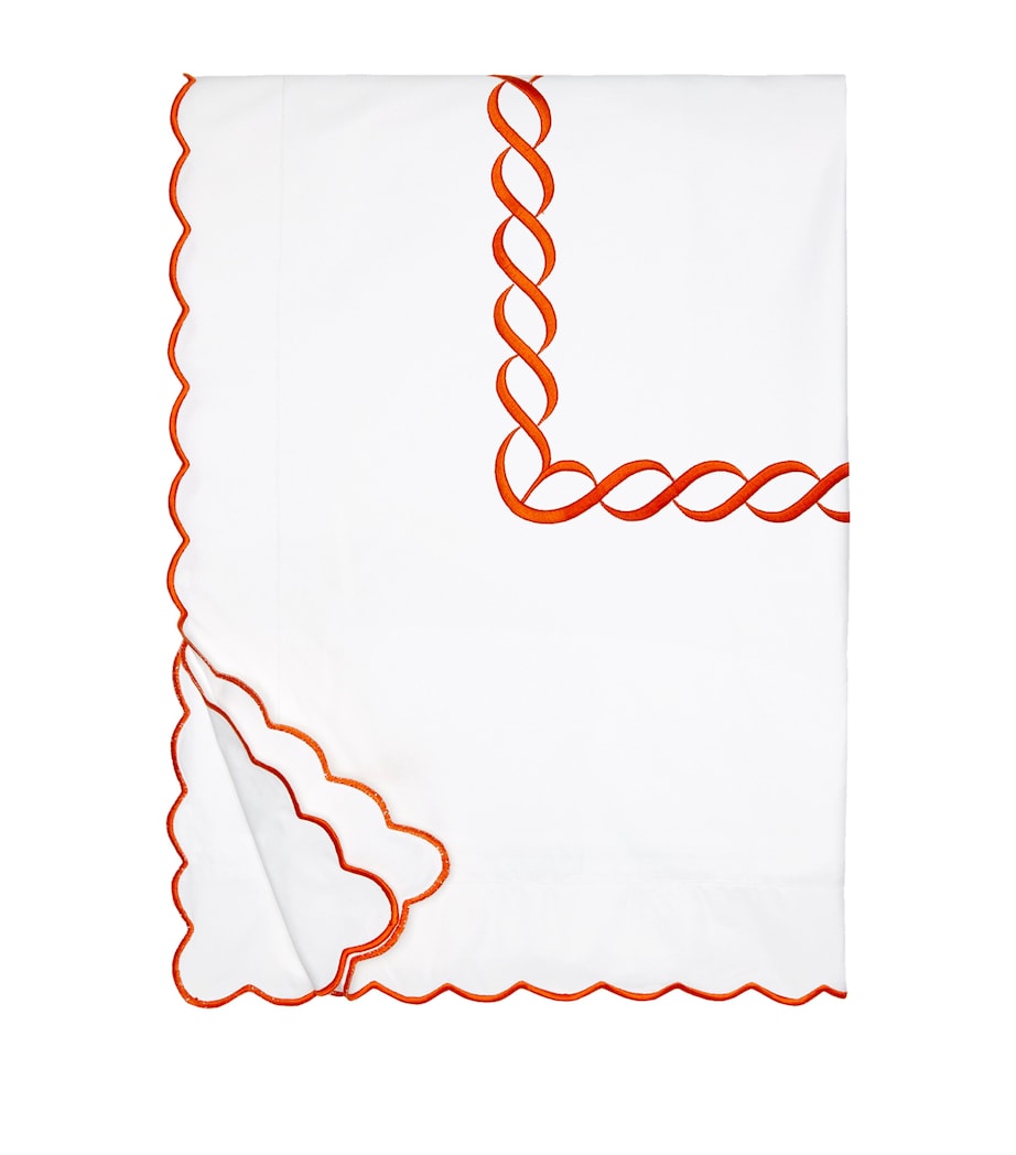 Treccia King Duvet Cover (230cm x 220cm) WHITE/ORANGE Image 1