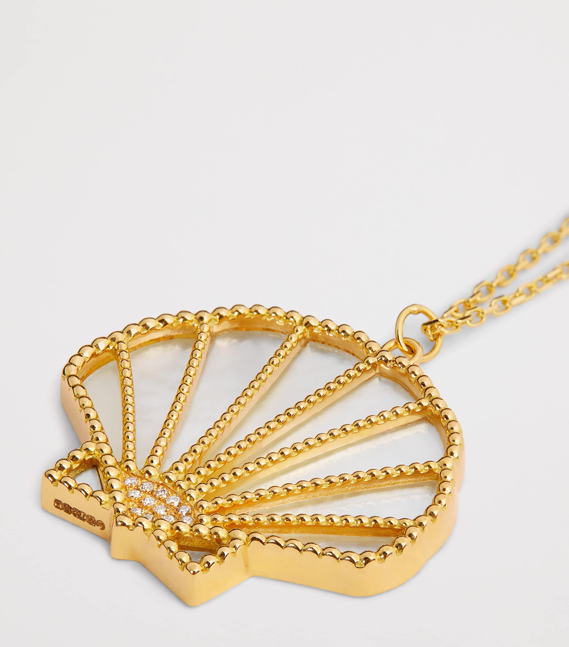 Yellow Gold, Diamond and Mother-of-Pearl Shell N*93 Necklace YELLOW GOLD Image 3