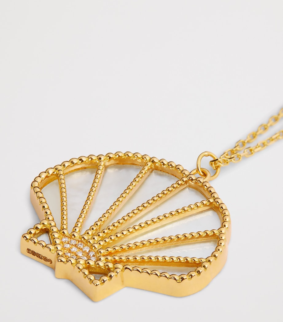 Yellow Gold, Diamond and Mother-of-Pearl Shell N*93 Necklace YELLOW GOLD Image 3