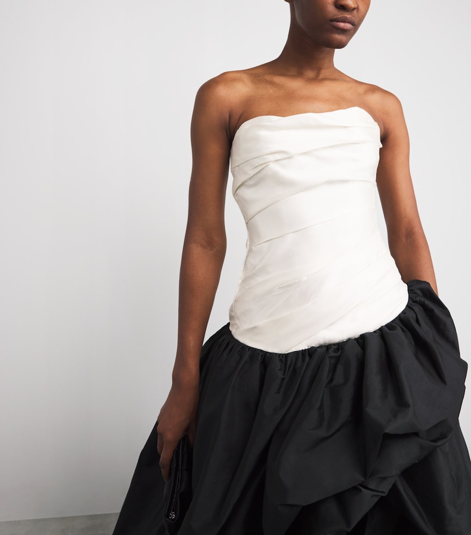 Mikado-Taffeta Strapless Gown WHITE-BLACK Image 6