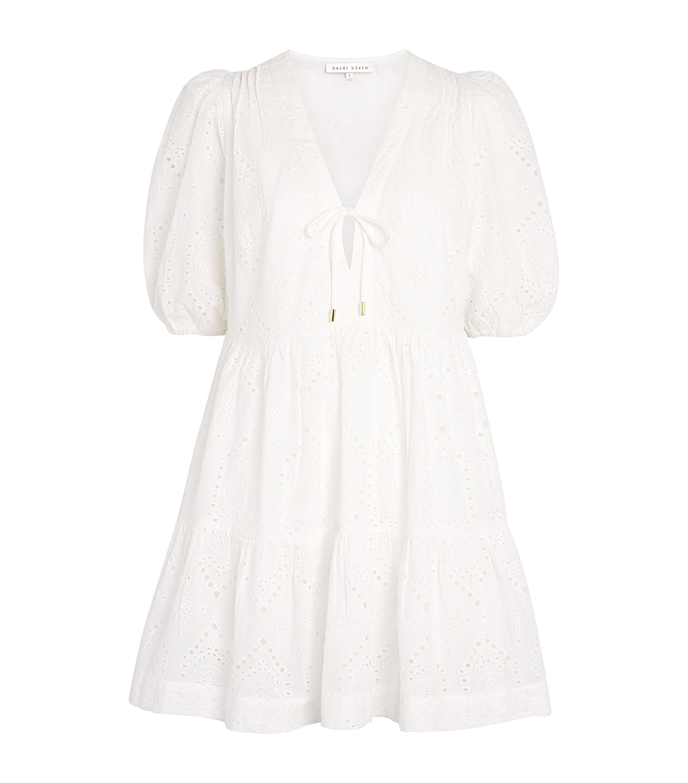 Heidi Klein Womens Wht-wht Rhode Island Broderie-anglaise Cotton Mini Dress