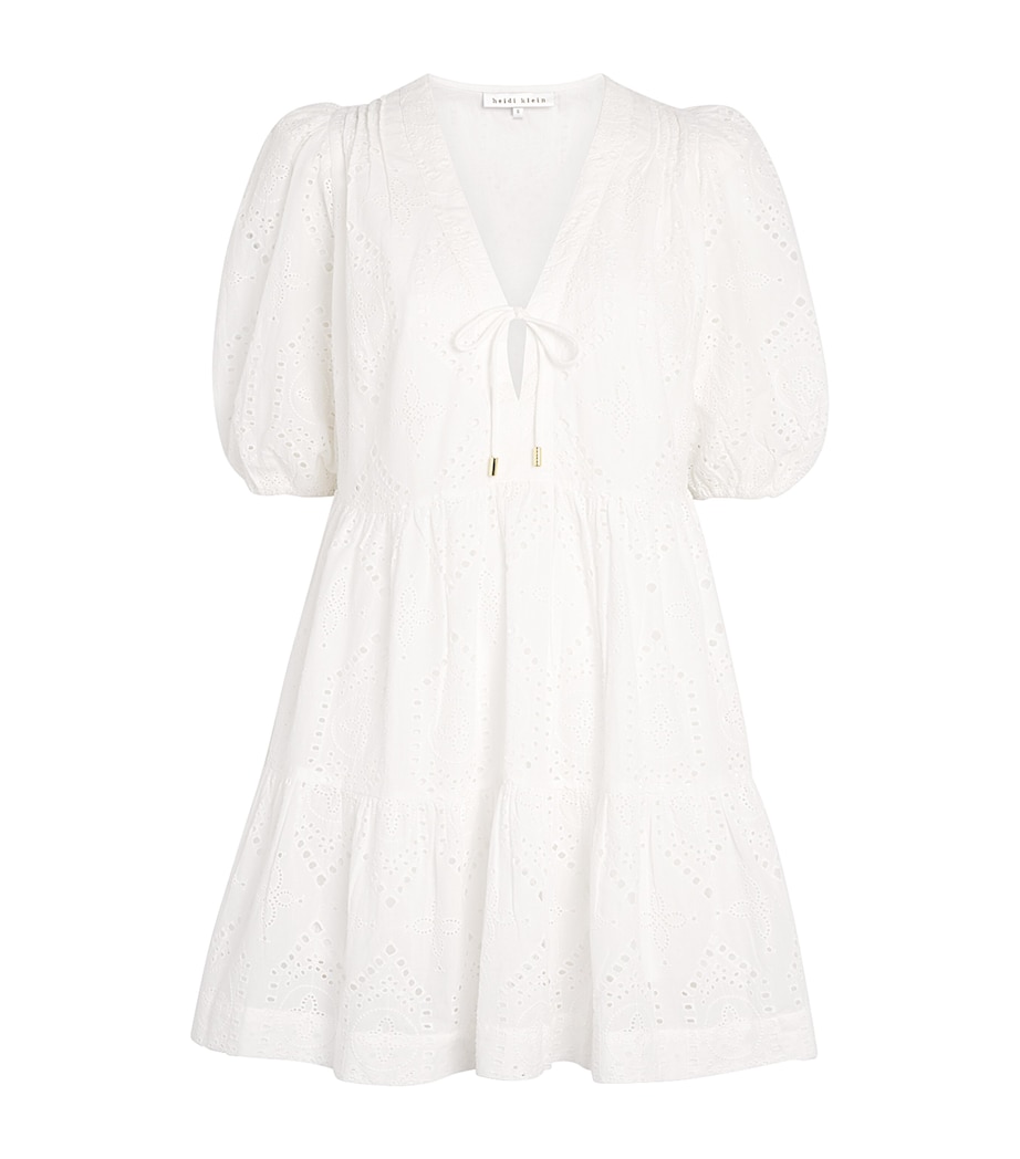 Cotton Broderie Anglaise Mini Dress WHT-WHT Image 1