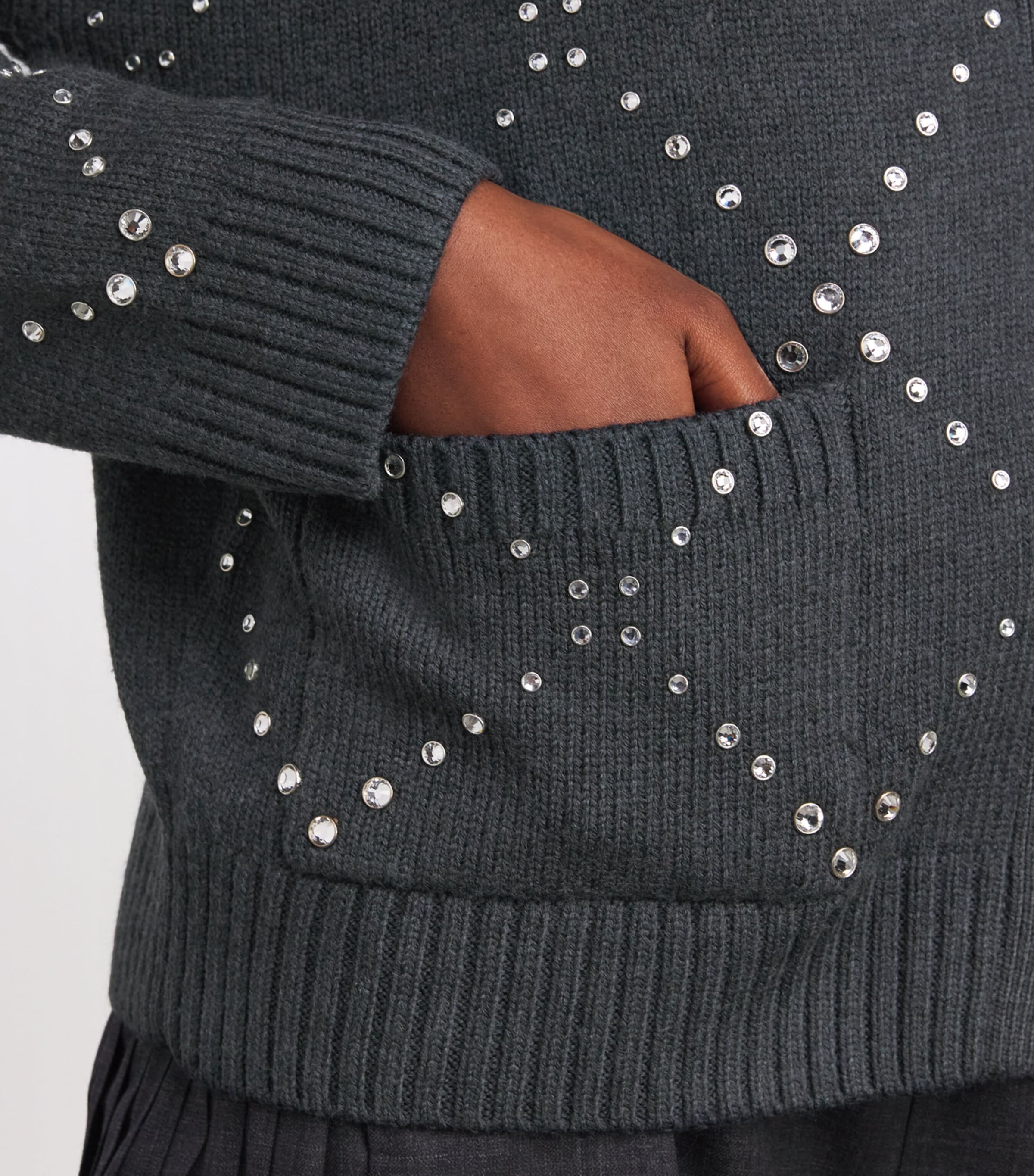 Studded Cardigan GREY Image 6