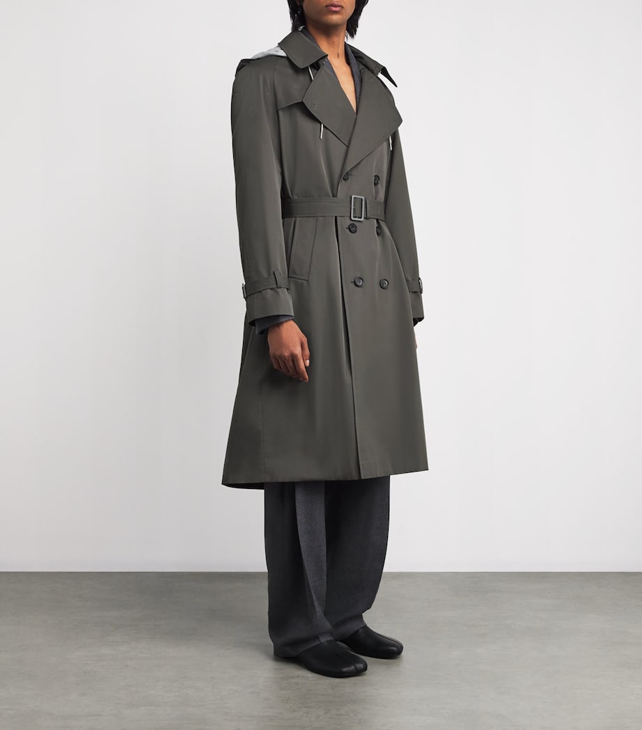 Cotton Hood-Detail Trench Coat 860- GREY Image 3