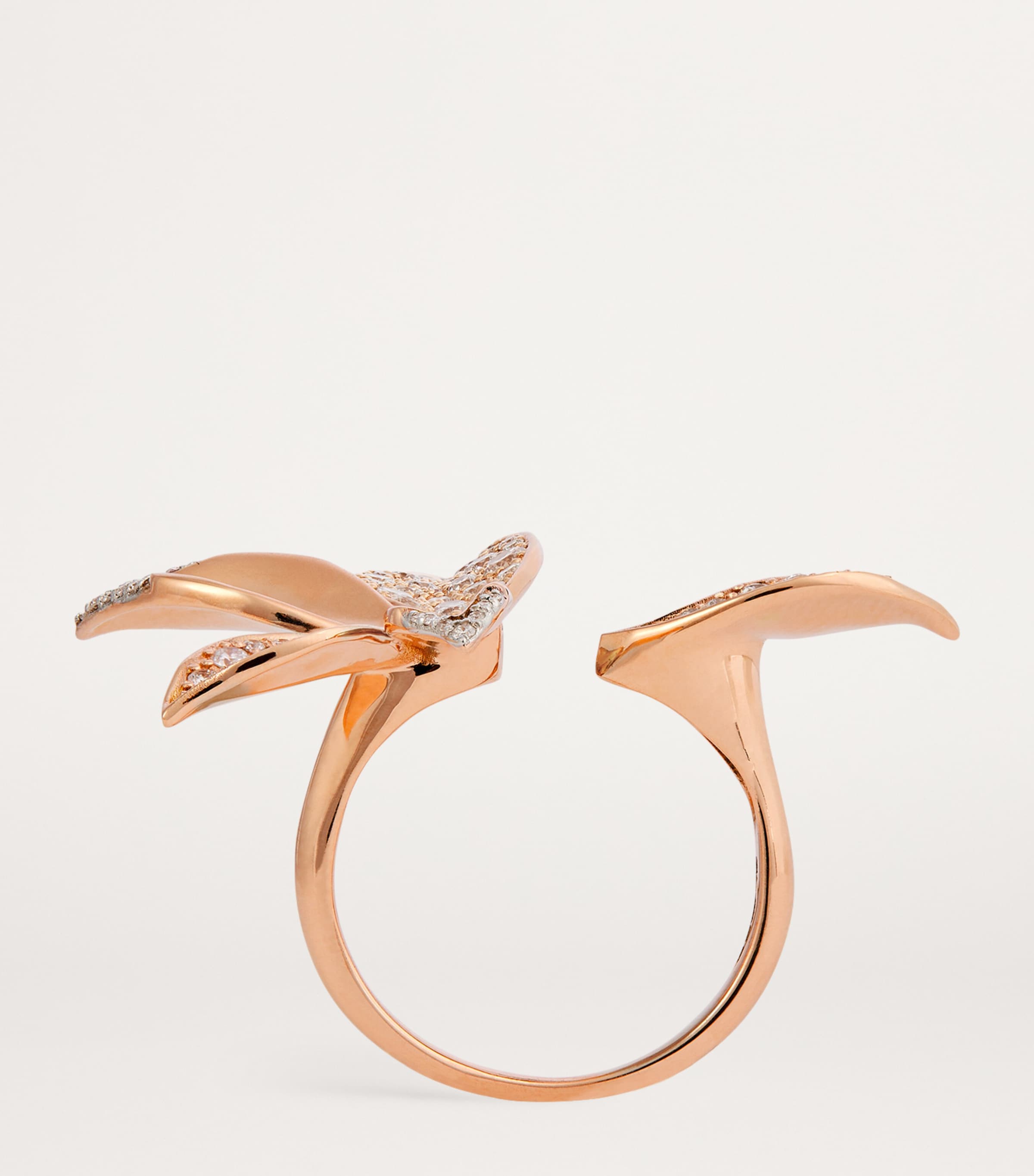 Rose Gold and Diamond Apple Seed Ring ROSE GOLD Image 3
