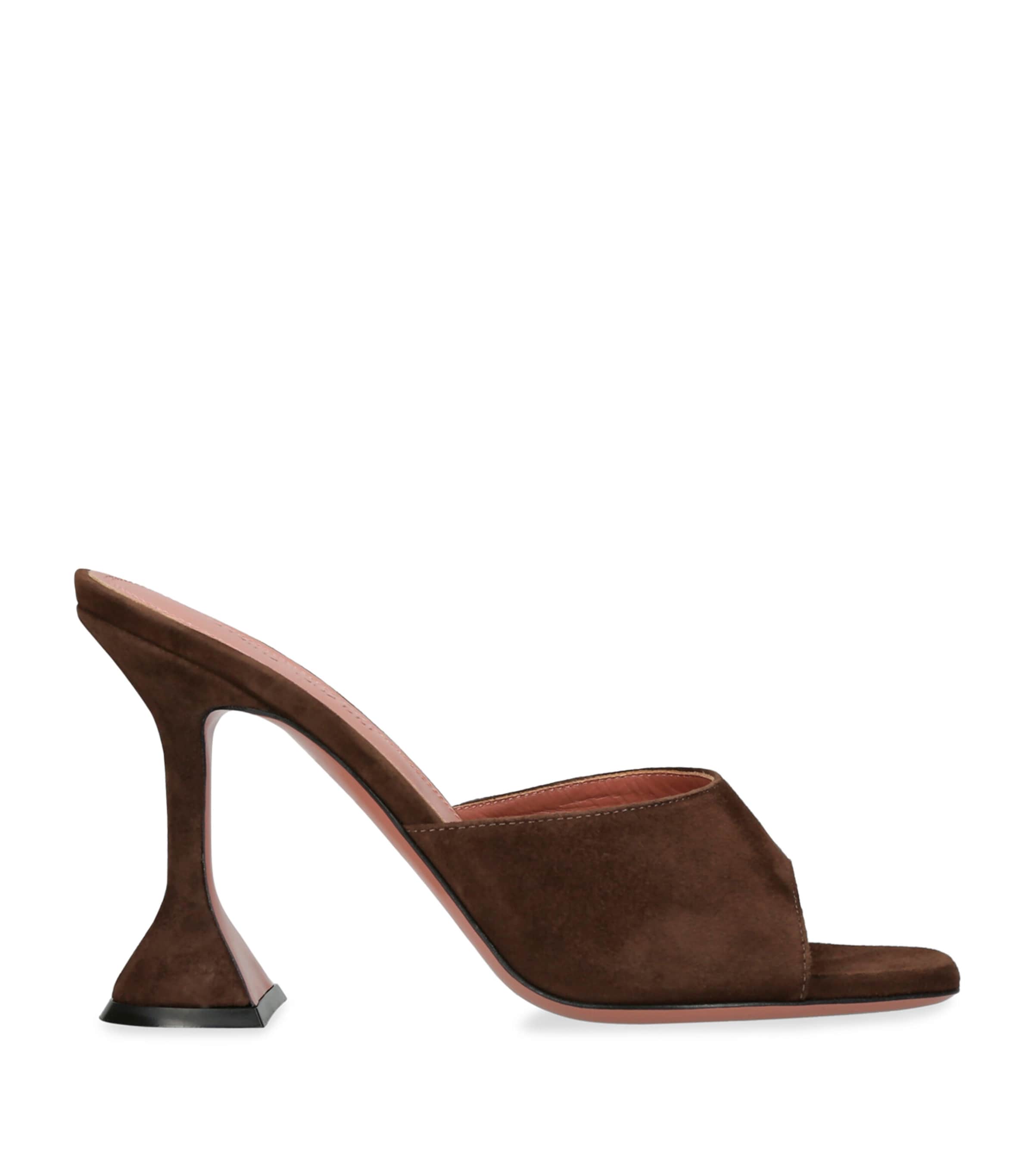 Amina Muaddi Suede Lupita Mules 95 In Brown