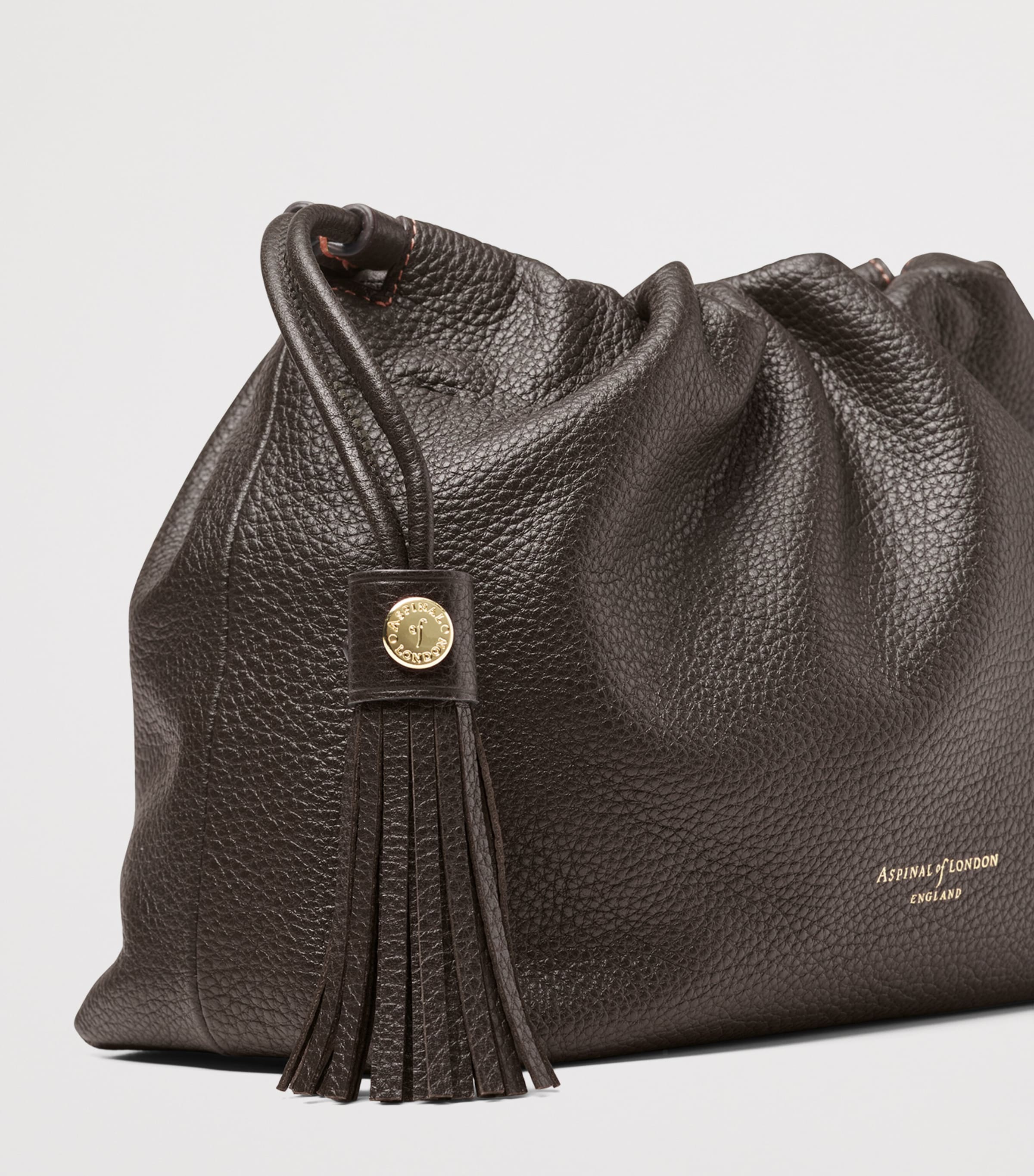 Aspinal Of London Leather East West Hudson Cross-Body Bag Darkbrown Image 3
