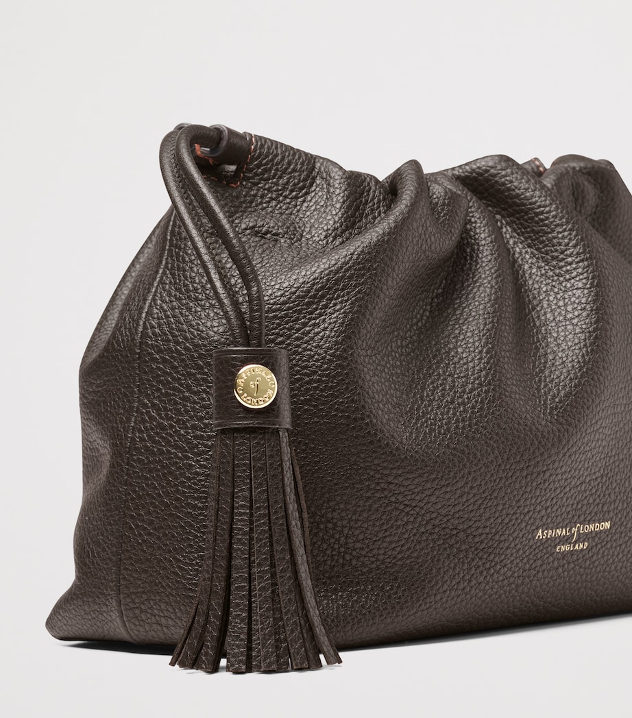 Leather East West Hudson Cross-Body Bag DARKBROWN Image 3