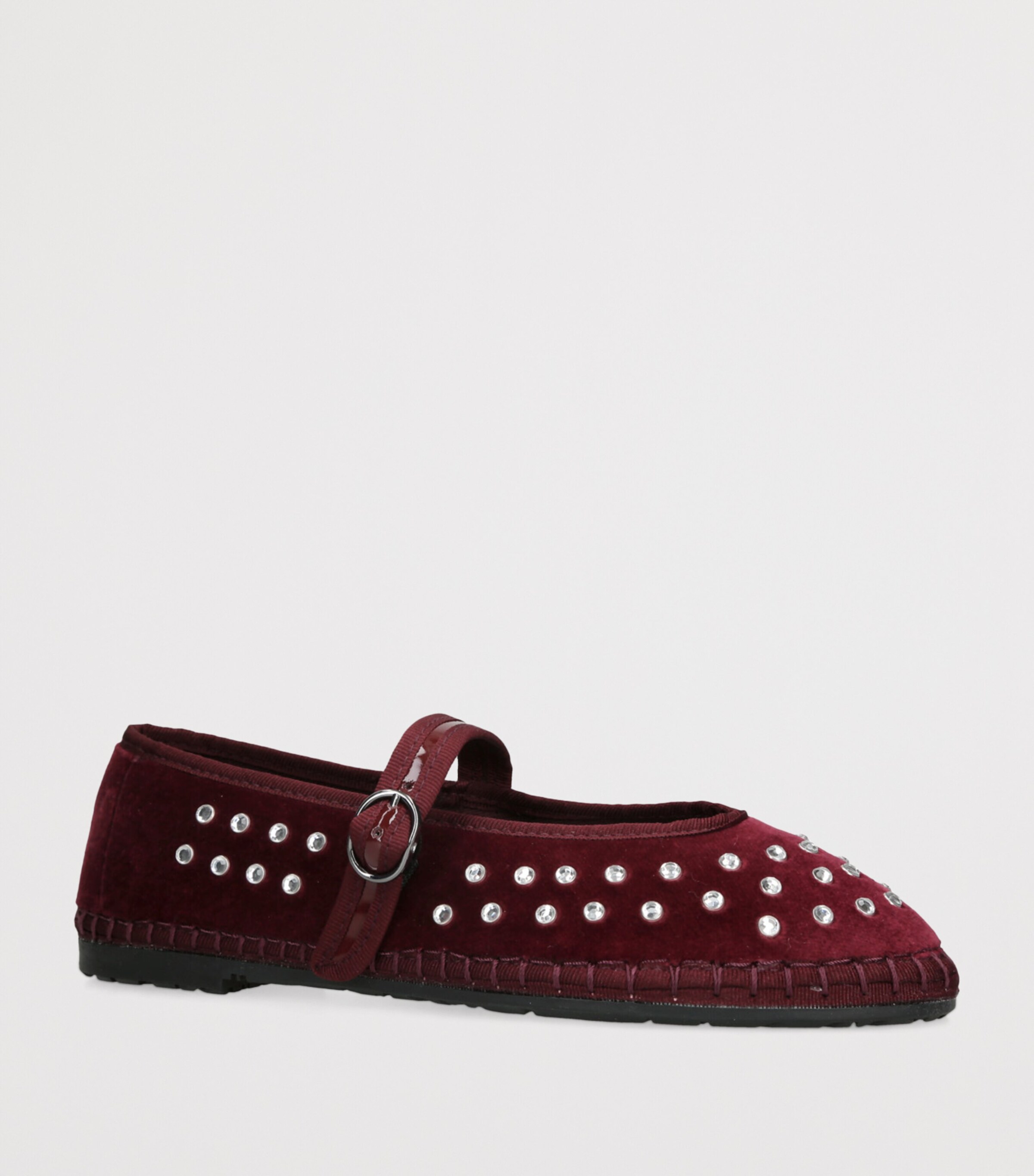 Flabelus Velvet Mae Ballet Flats Wine Image 3